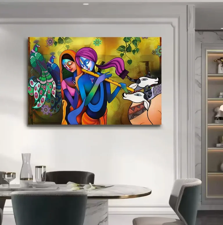 Ancient Radha Krishna Digital Wall Art Canvas Base Photo