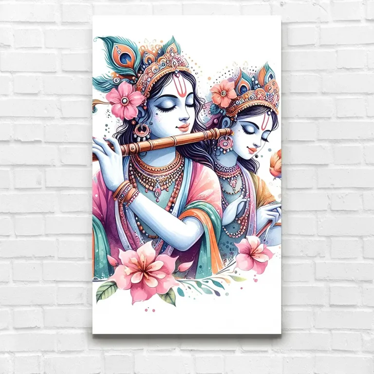 Glamorous Modern Radha Krishna Wall Art Canvas Base Photo