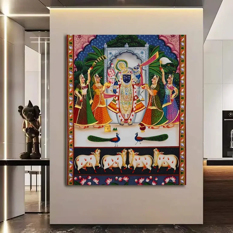 Sharad Purnima Shrinathji Pichwai Wall Art Canvas Base Photo