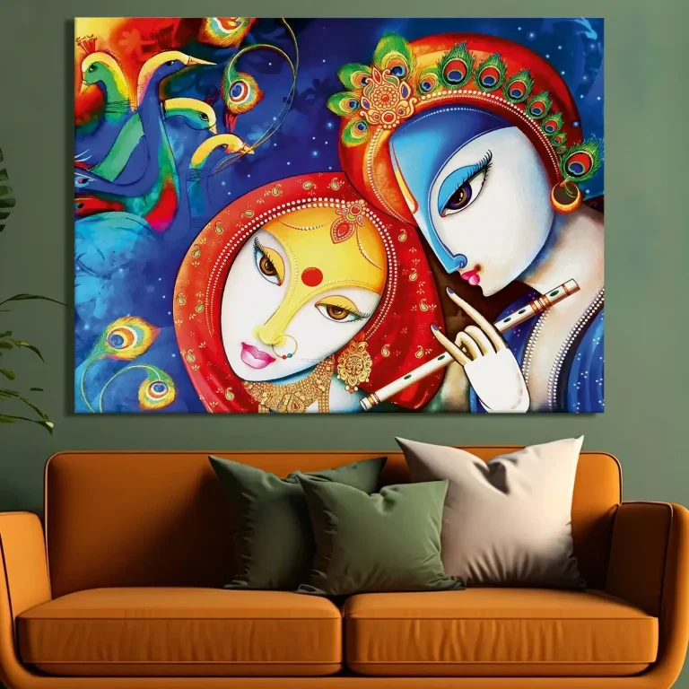 Divine Lord Krishna Digital Wall Art Canvas Base Photo