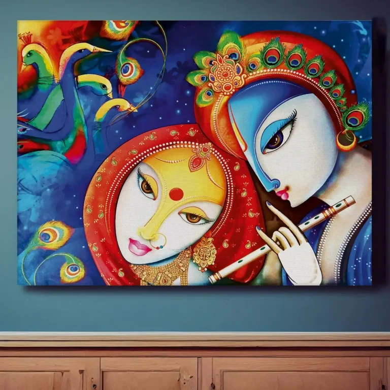 Divine Lord Krishna Digital Wall Art Canvas Base Photo