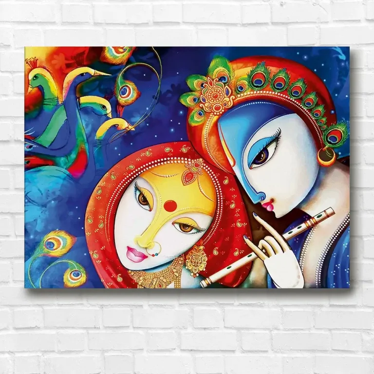 Divine Lord Krishna Digital Wall Art Canvas Base Photo