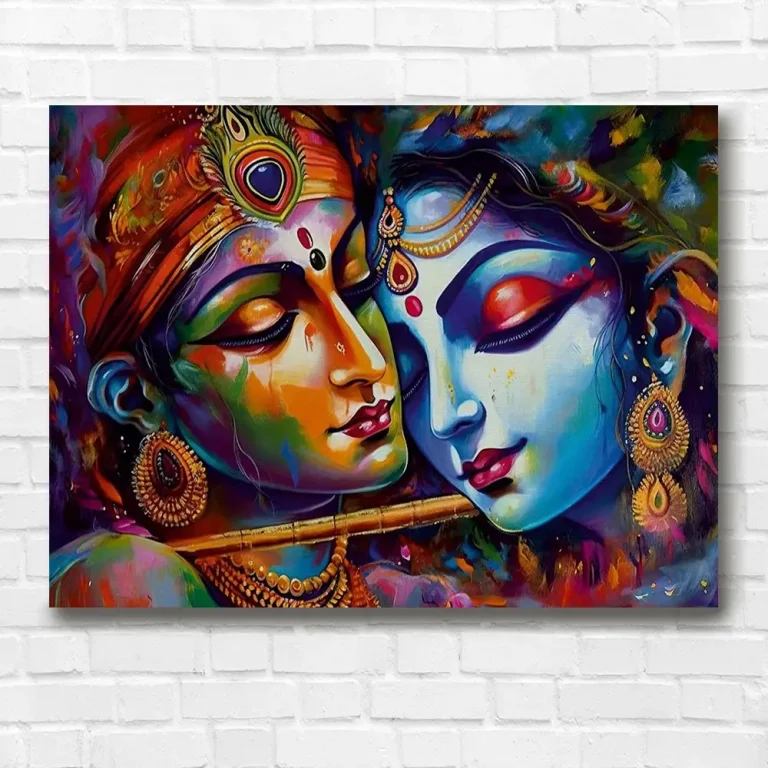 Modern Art Radha Krishna Digital Wall Art Canvas Base Photo