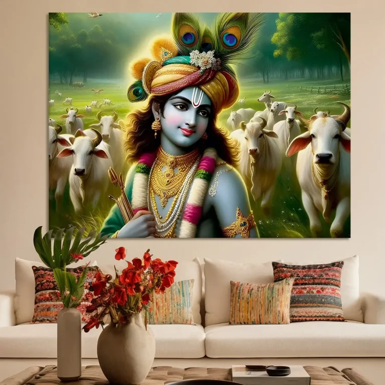 Gwal Gopal Lord Krishna Digital Wall Art Canvas Base Photo