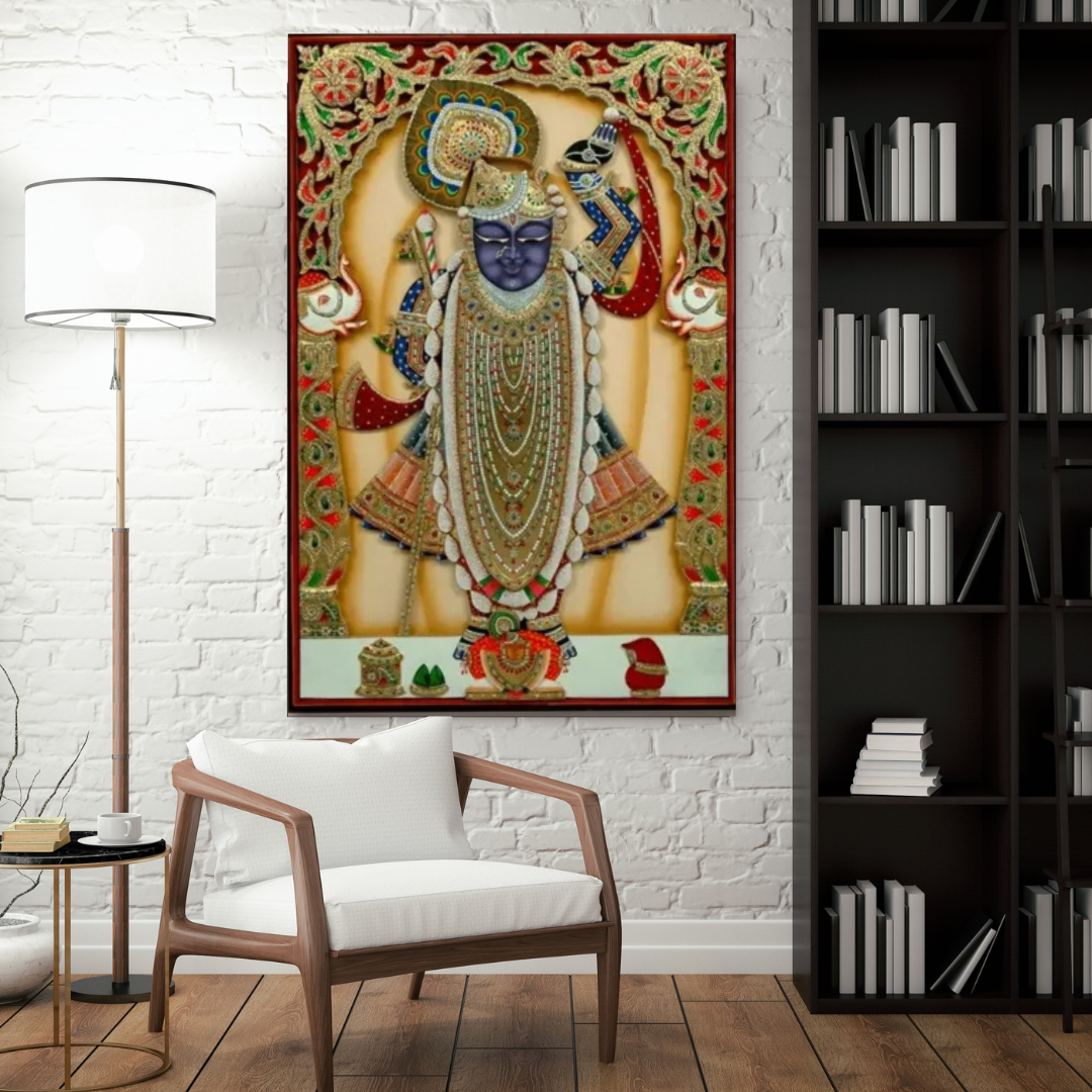Glorious Shreenathji Pichwai Wall Art Canvas Base Photo