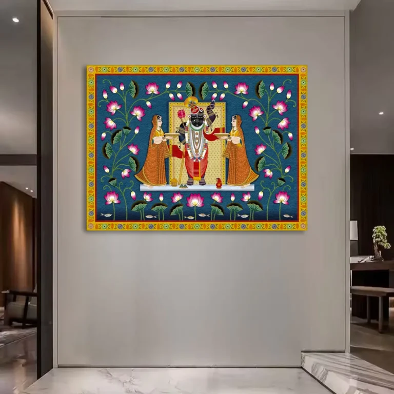 Traditional Shreenathji Pichwai Wall Art Canvas Base Photo