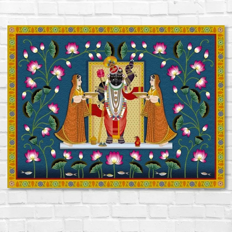 Traditional Shreenathji Pichwai Wall Art Canvas Base Photo