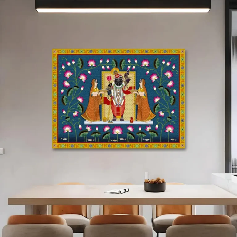 Traditional Shreenathji Pichwai Wall Art Canvas Base Photo