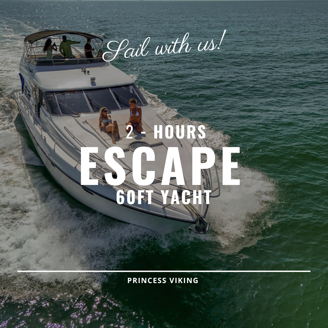 60FT YACHT 2-HOURS plus crew fees ($300)