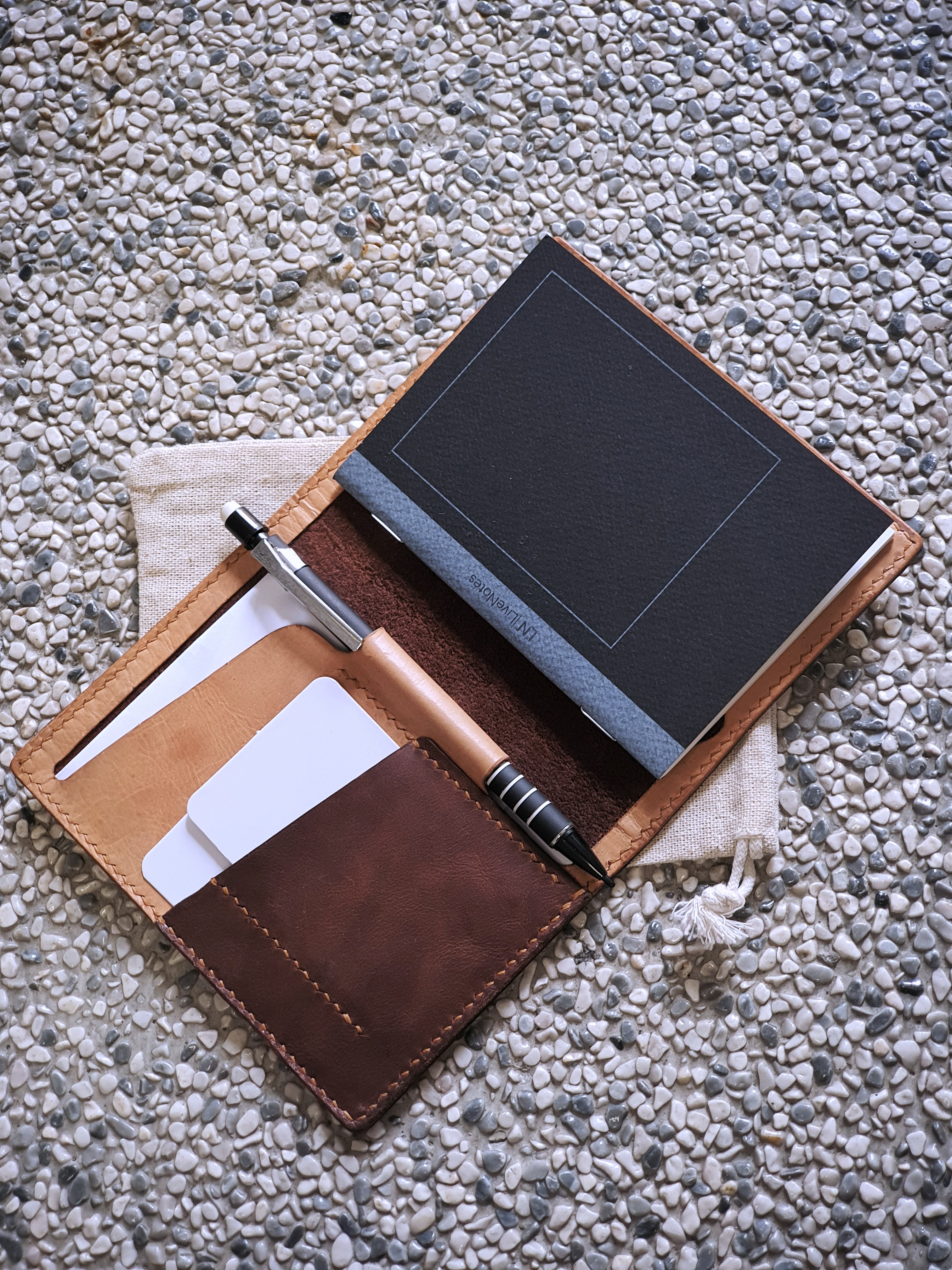 The Cobalt - passport sized wallet with room for cash and cards