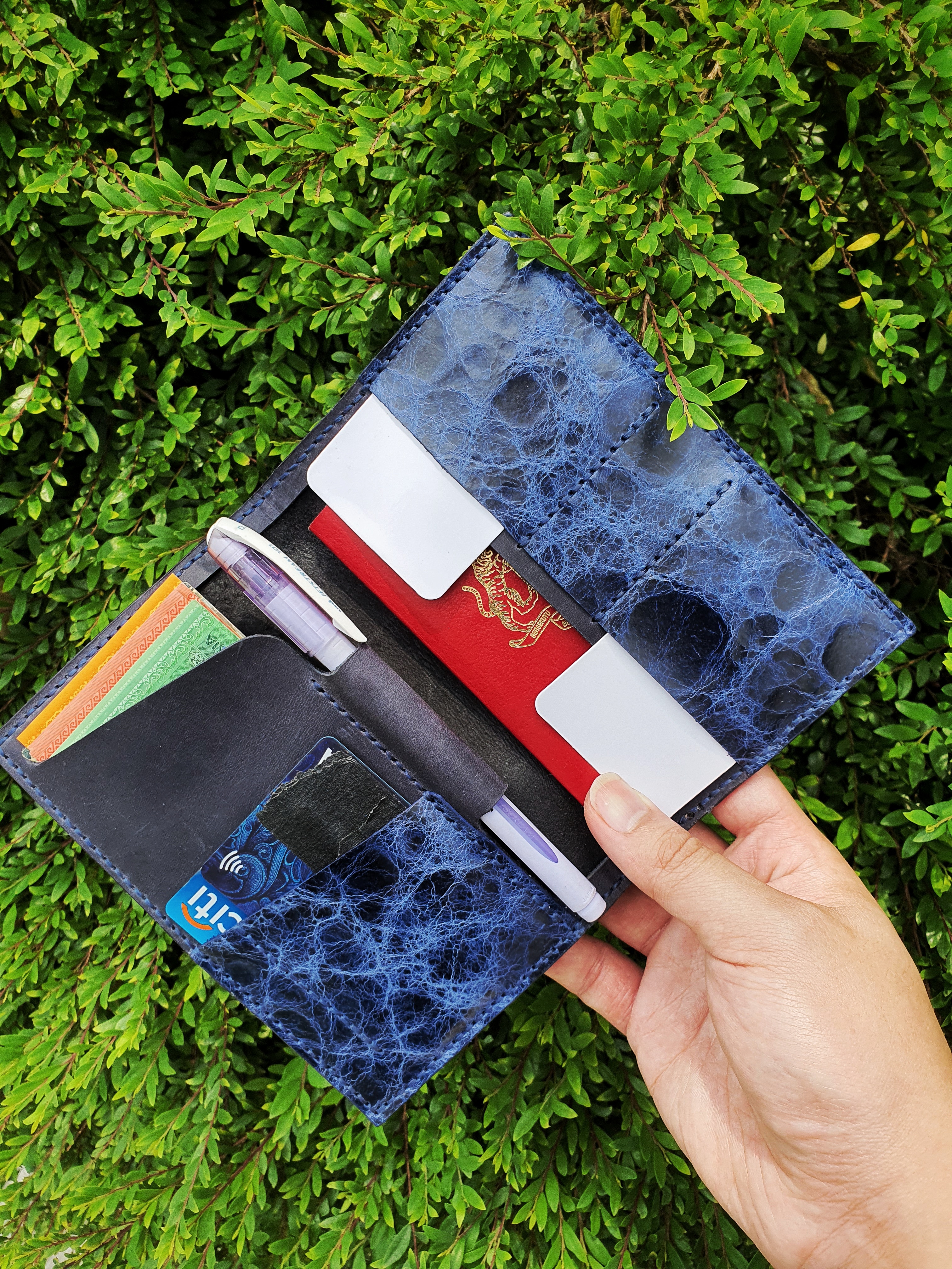 The Cobalt V2 - passport sized wallet with room for cash and cards