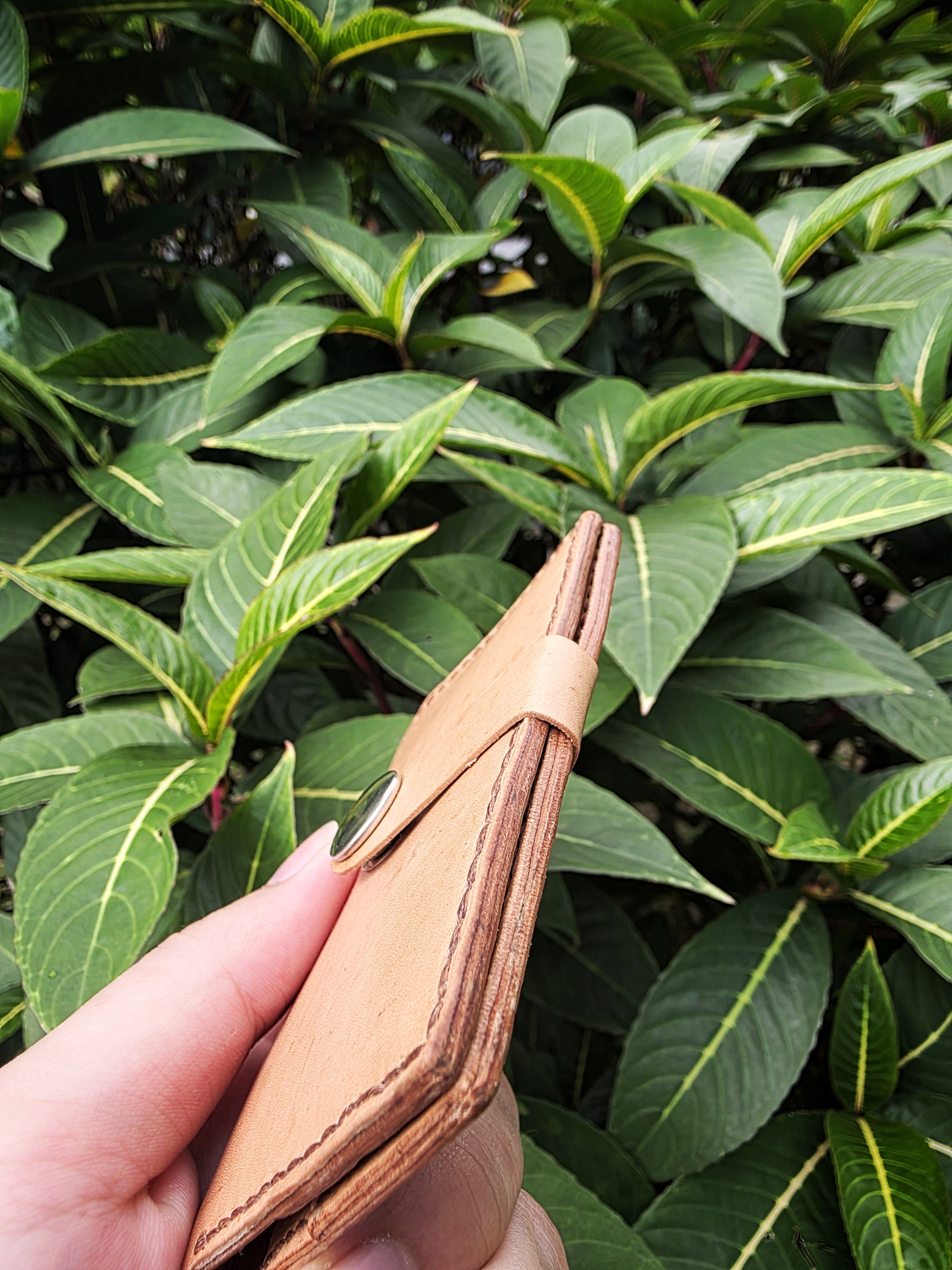 The Atlas: A leather SD card carrier in natural kangaroo