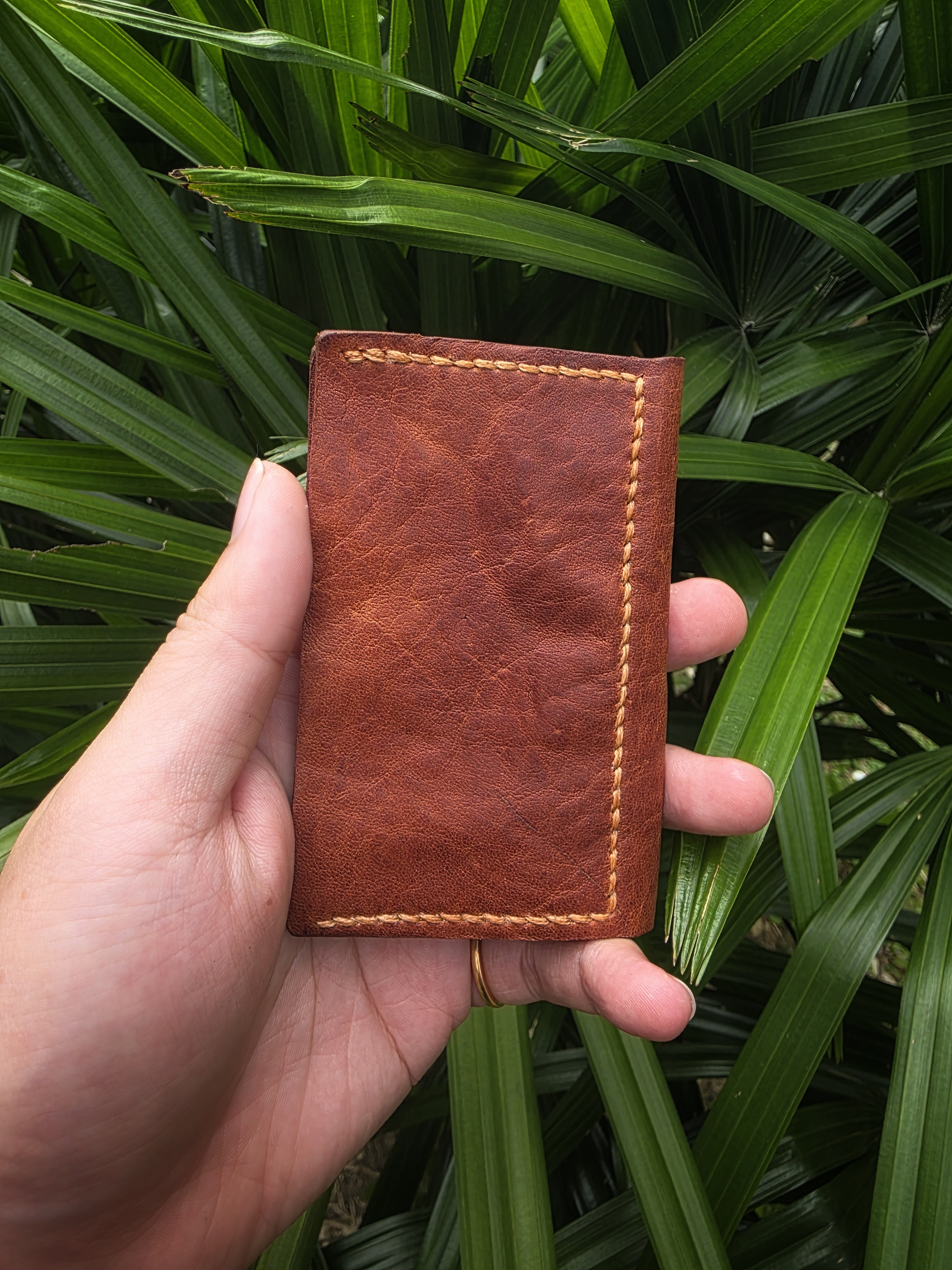 The Terracotta v2.1 a minimal leather wallet made with premium Tan horsehide