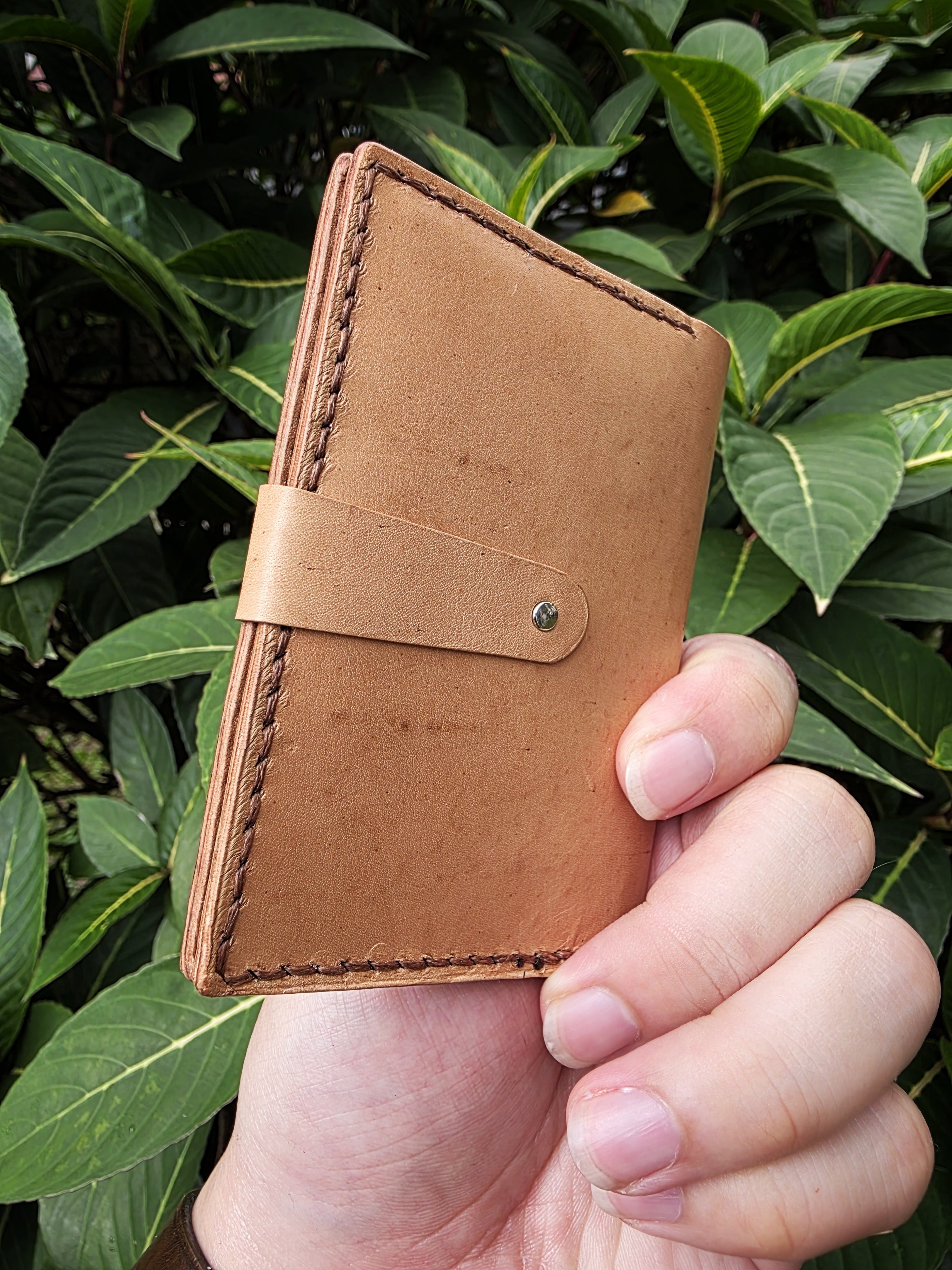 The Atlas: A leather SD card carrier in natural kangaroo