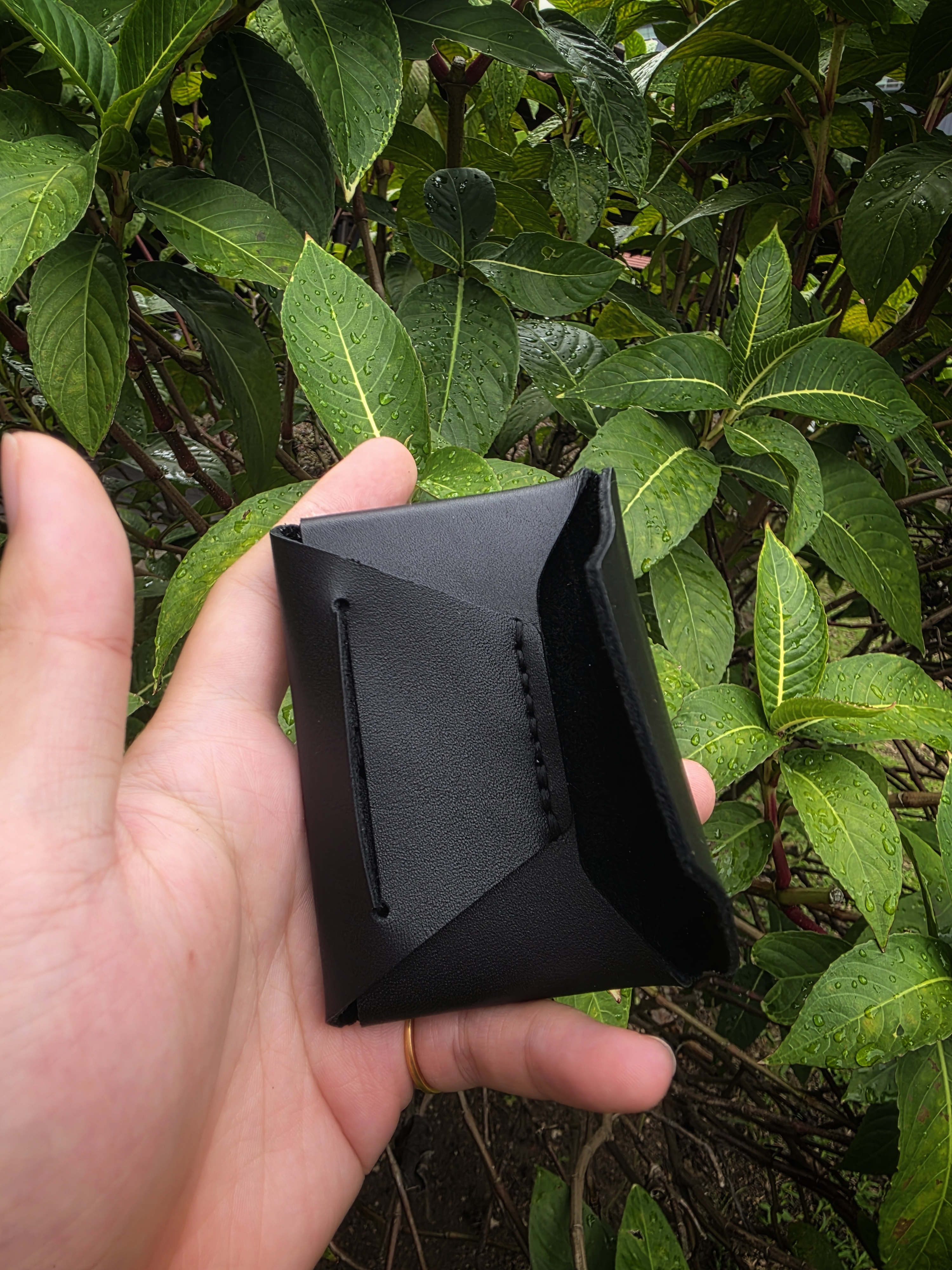 The Bali: A small tuck business card sleeve or leather card sleeve