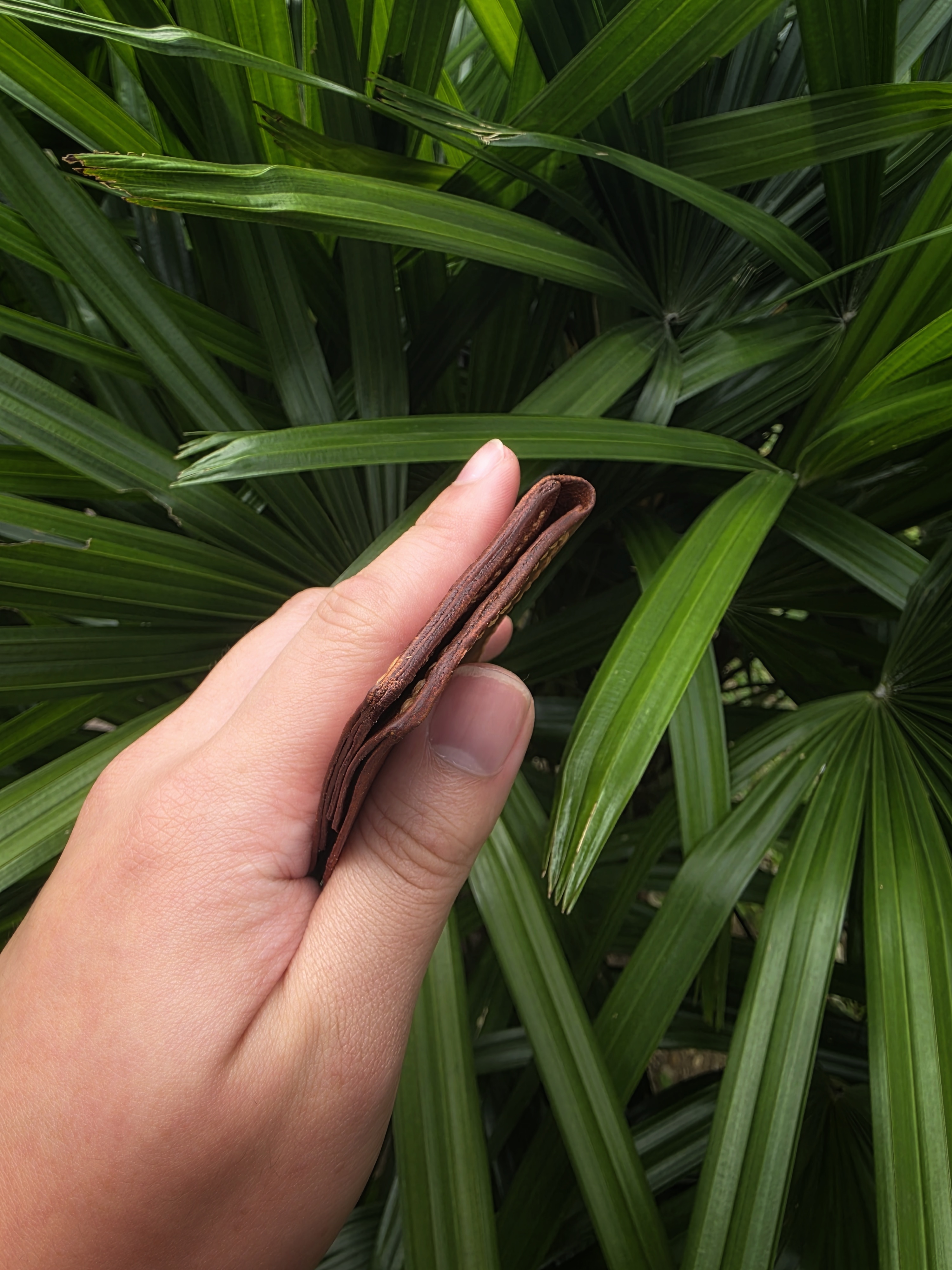 The Terracotta v2.1 a minimal leather wallet made with premium Tan horsehide