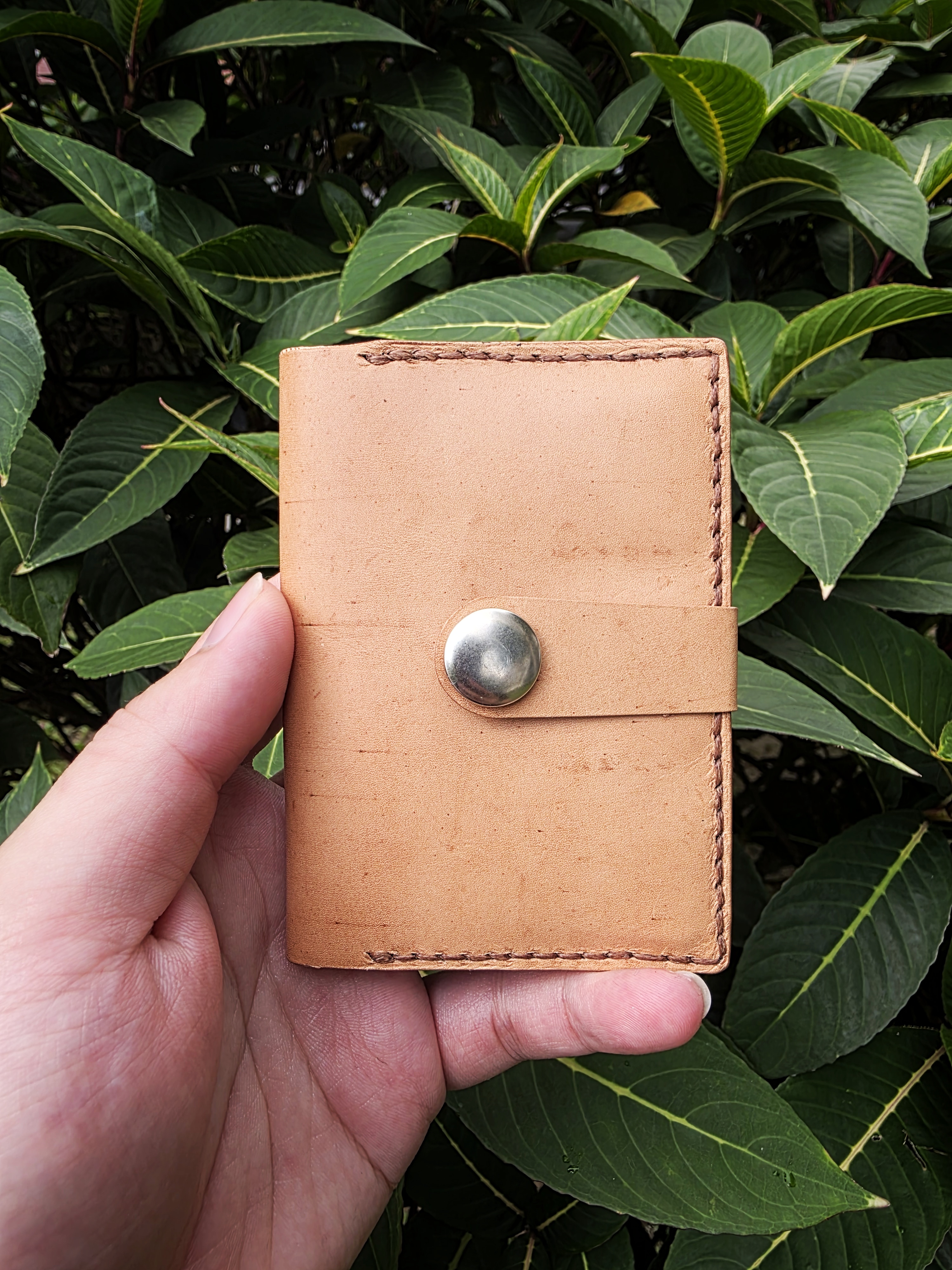 The Atlas: A leather SD card carrier in natural kangaroo