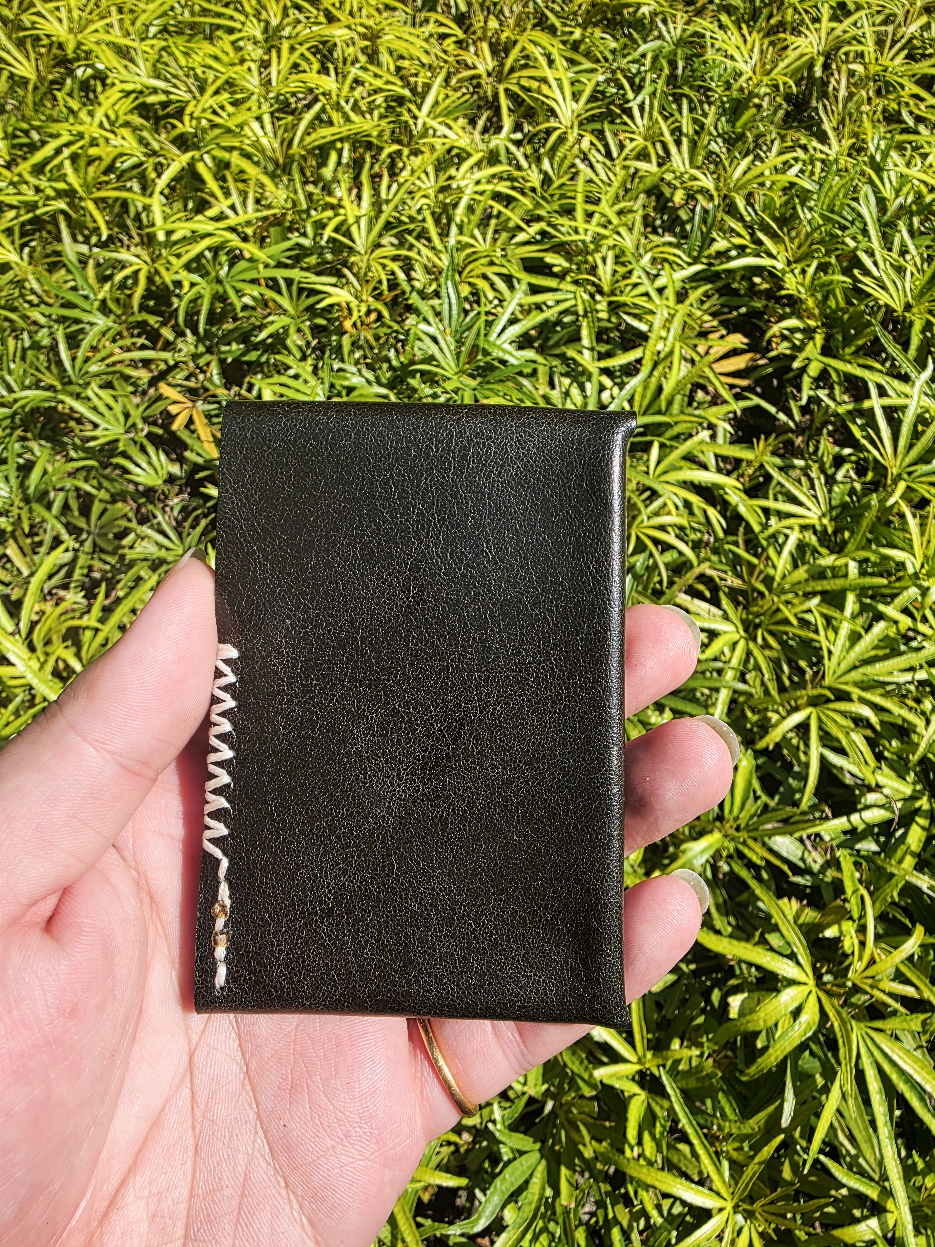 The Oahu Card Version made with Dark Green Buttero Leather