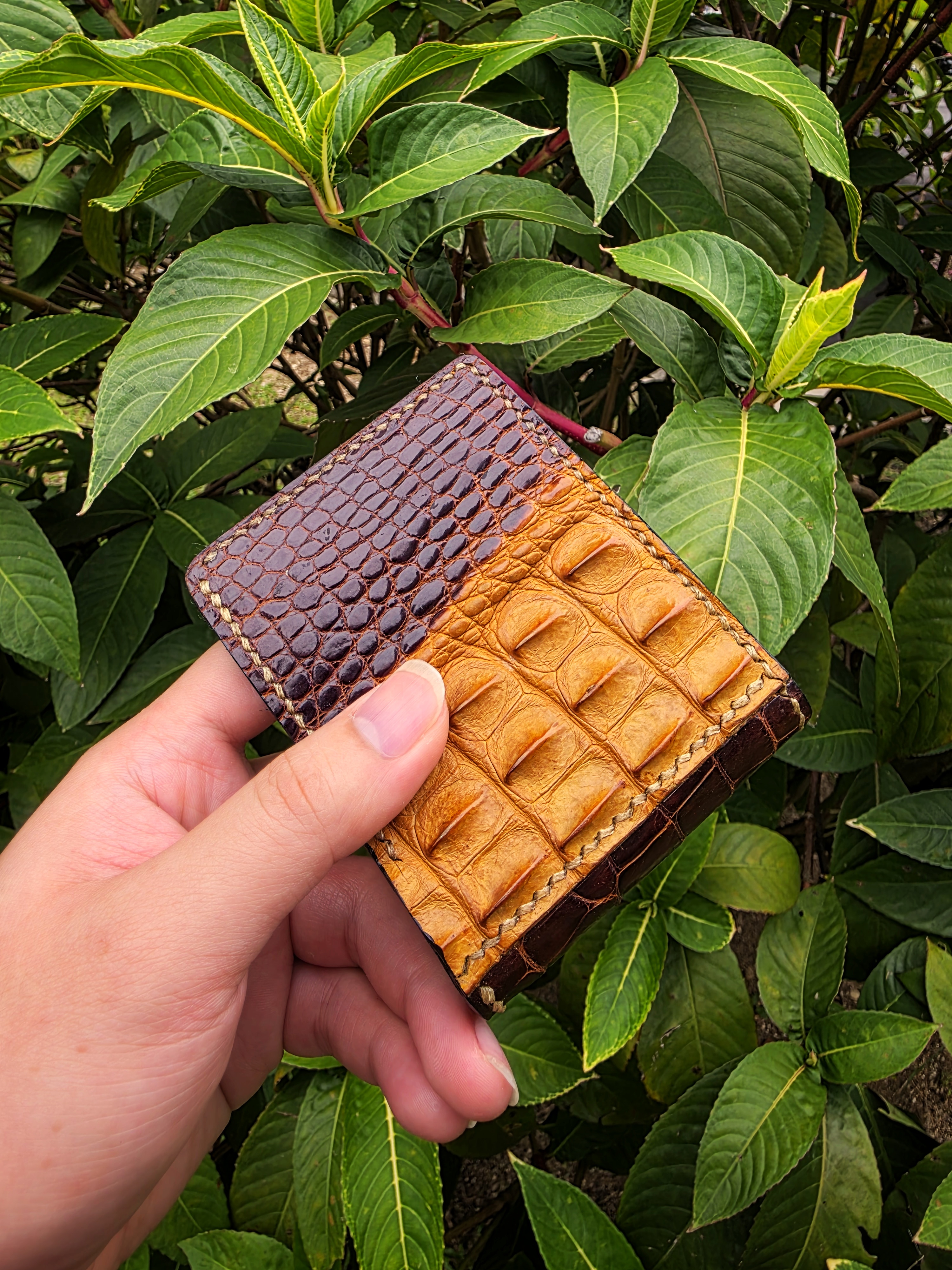The Bahamas: A unique handmade alligator leather wallet 1 of 1