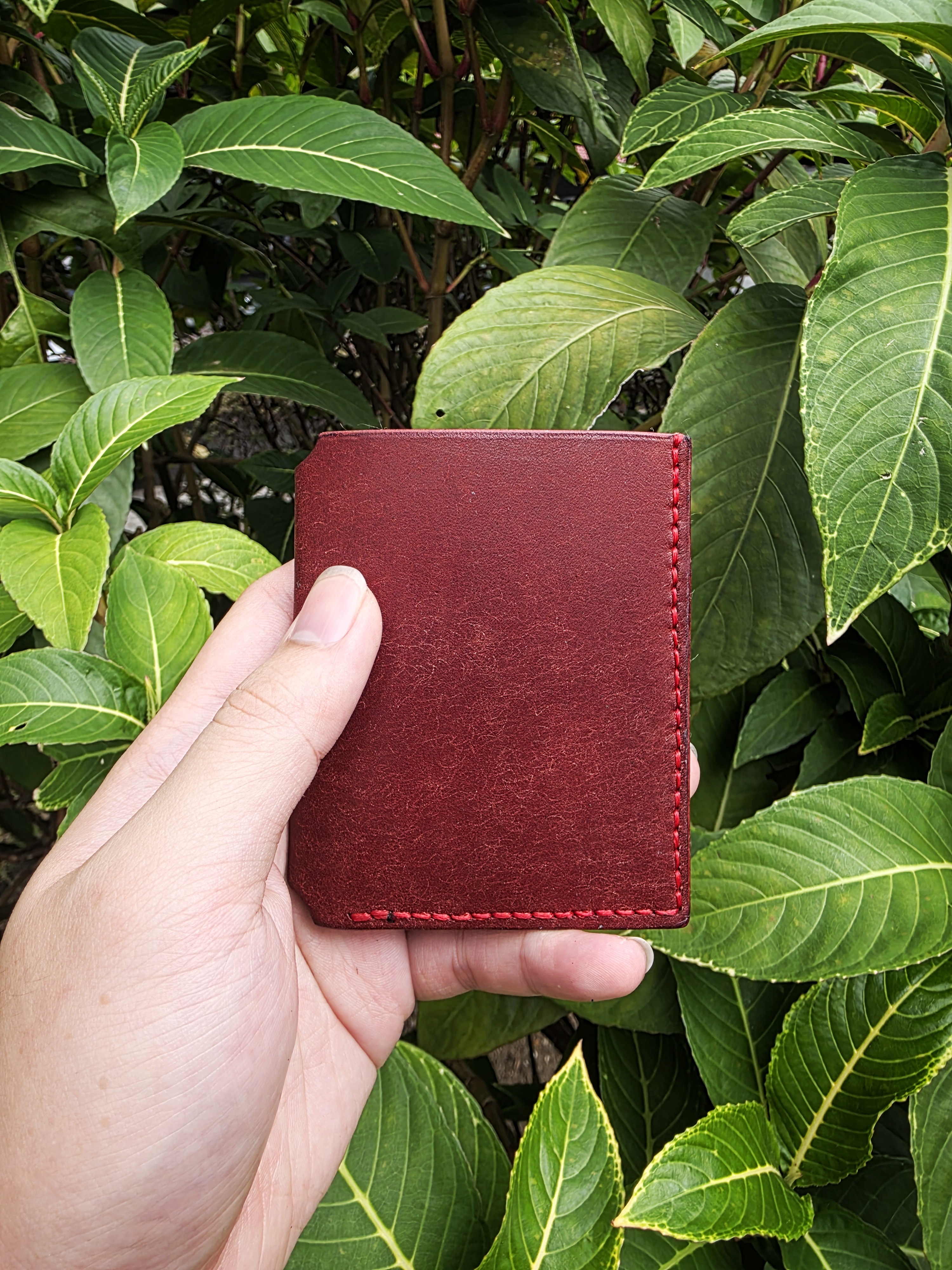 The Sedona- A leather card bifold wallet in a warm colourway