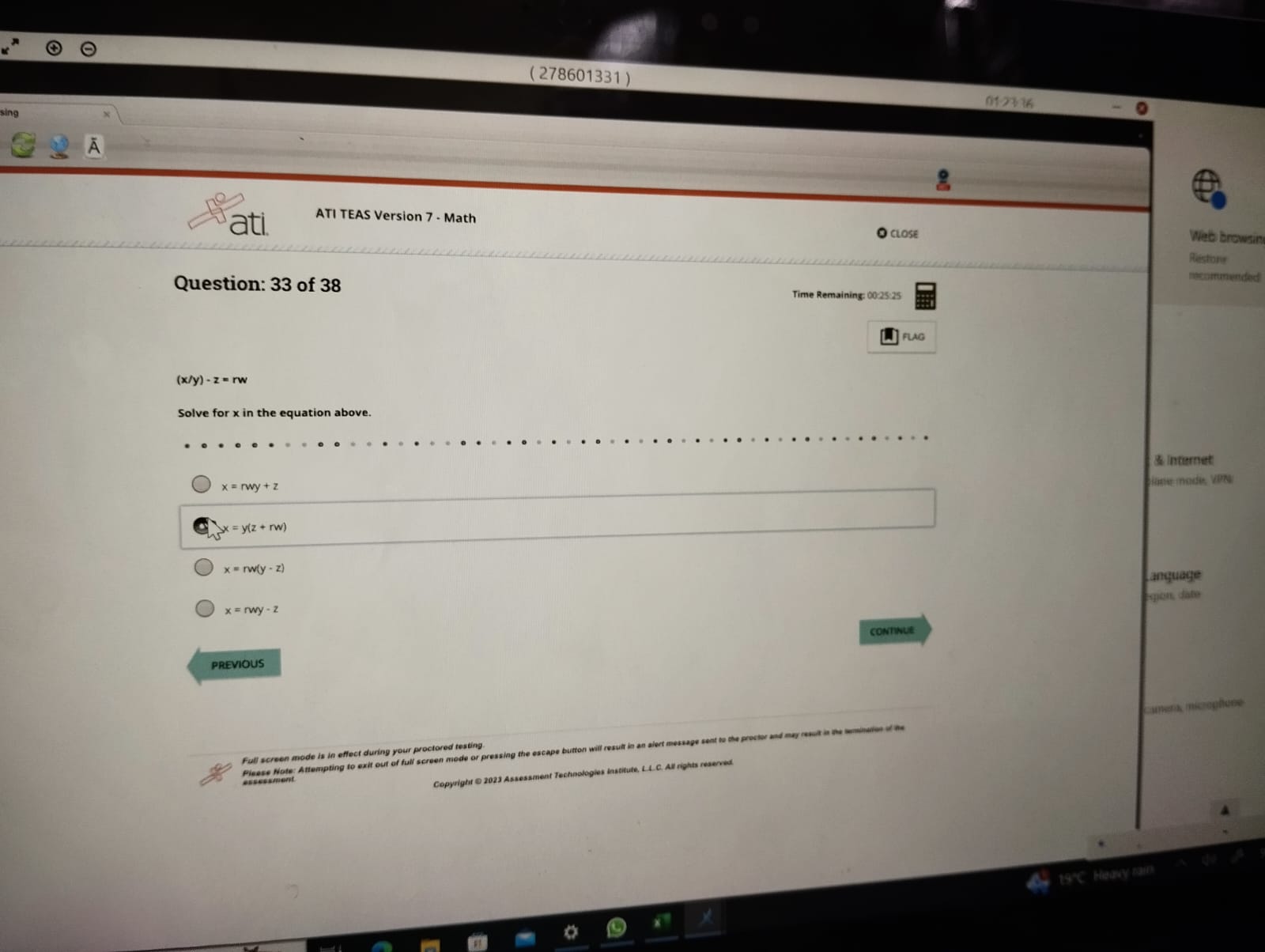 2025 ATI TEAS 7 - Math Section