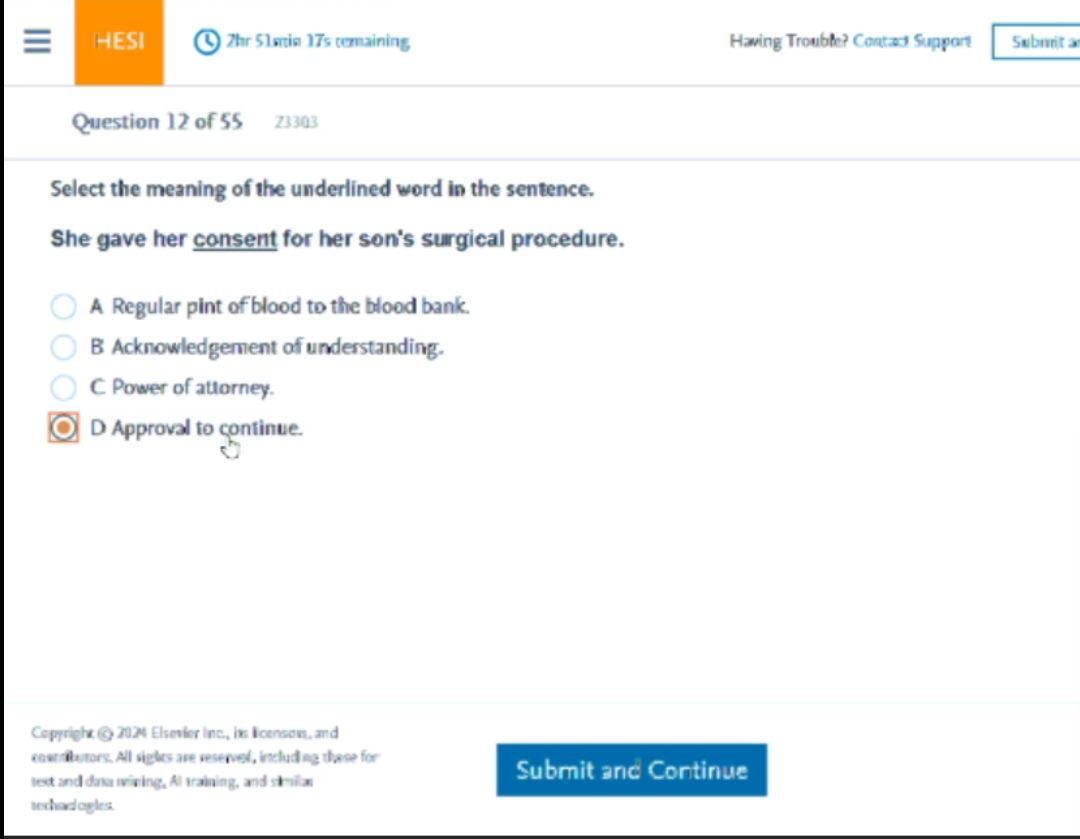 2026 HESI A2 VOCABULARY SECTION