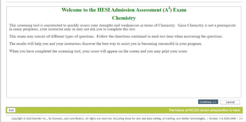 2025 New HESI A2 - CHEMISTRY SECTION