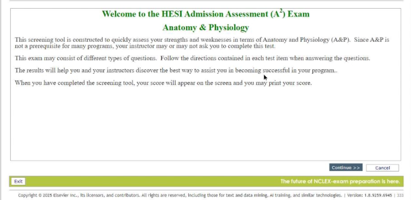 2025 New HESI A2 - ANATOMY & PHYSIOLOGY SECTION