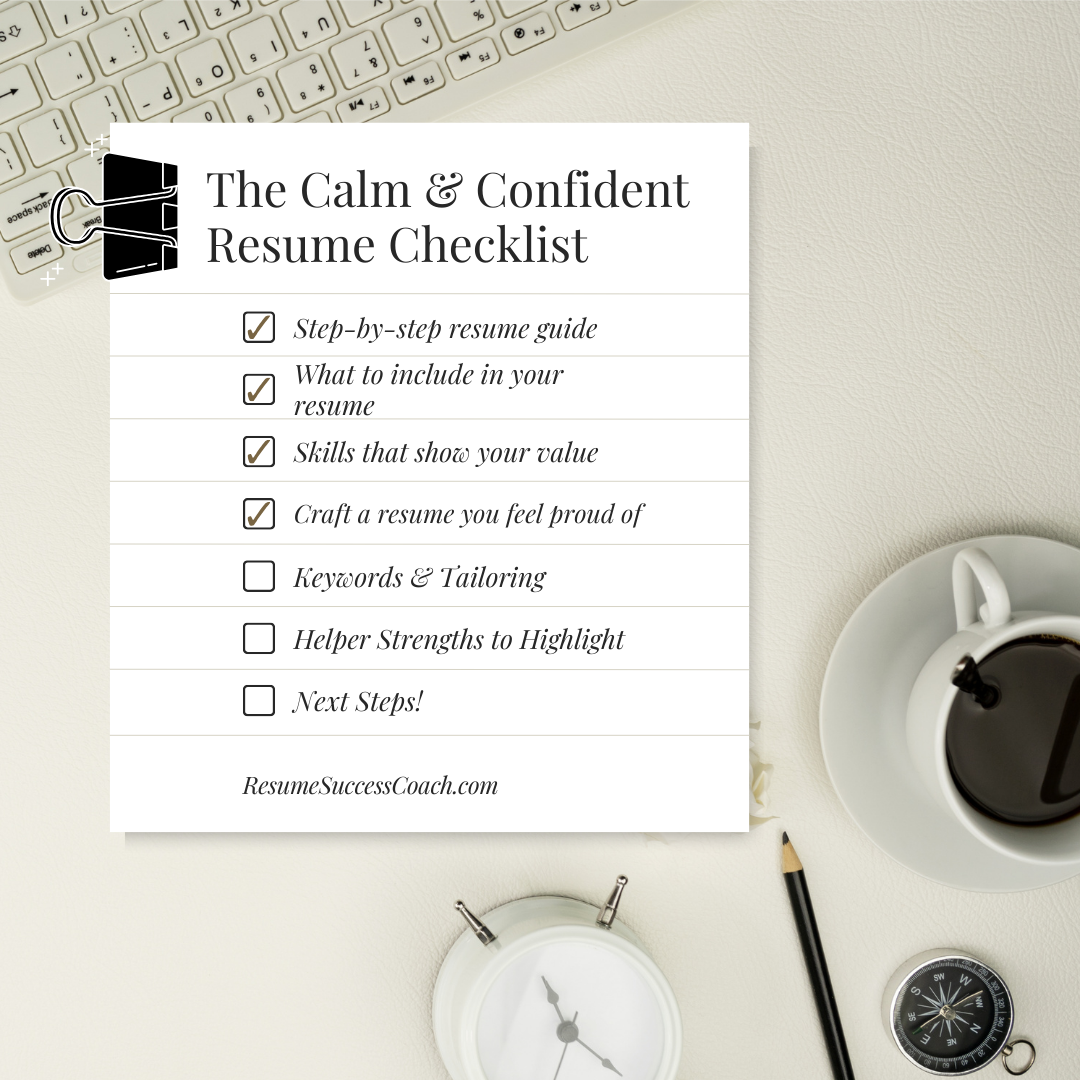 🌿 The Calm & Confident Resume Checklist