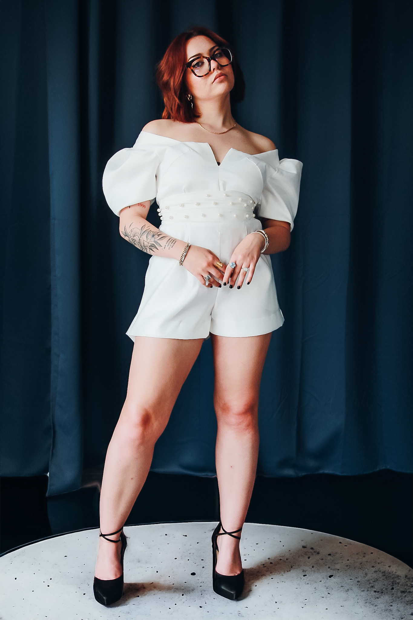 Combinaison short en satin ivoire Carolina