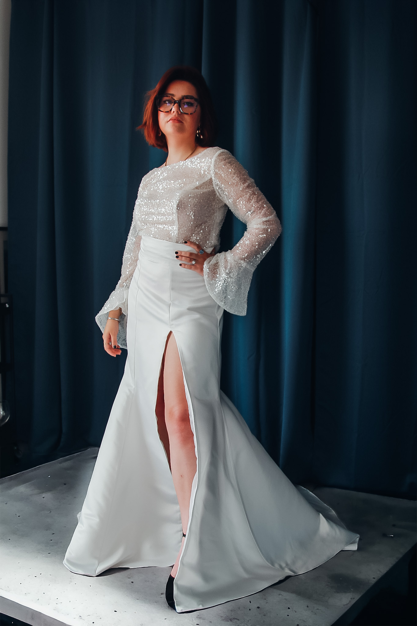 Jupe de mariage en satin duchesse ivoire Brooklyn