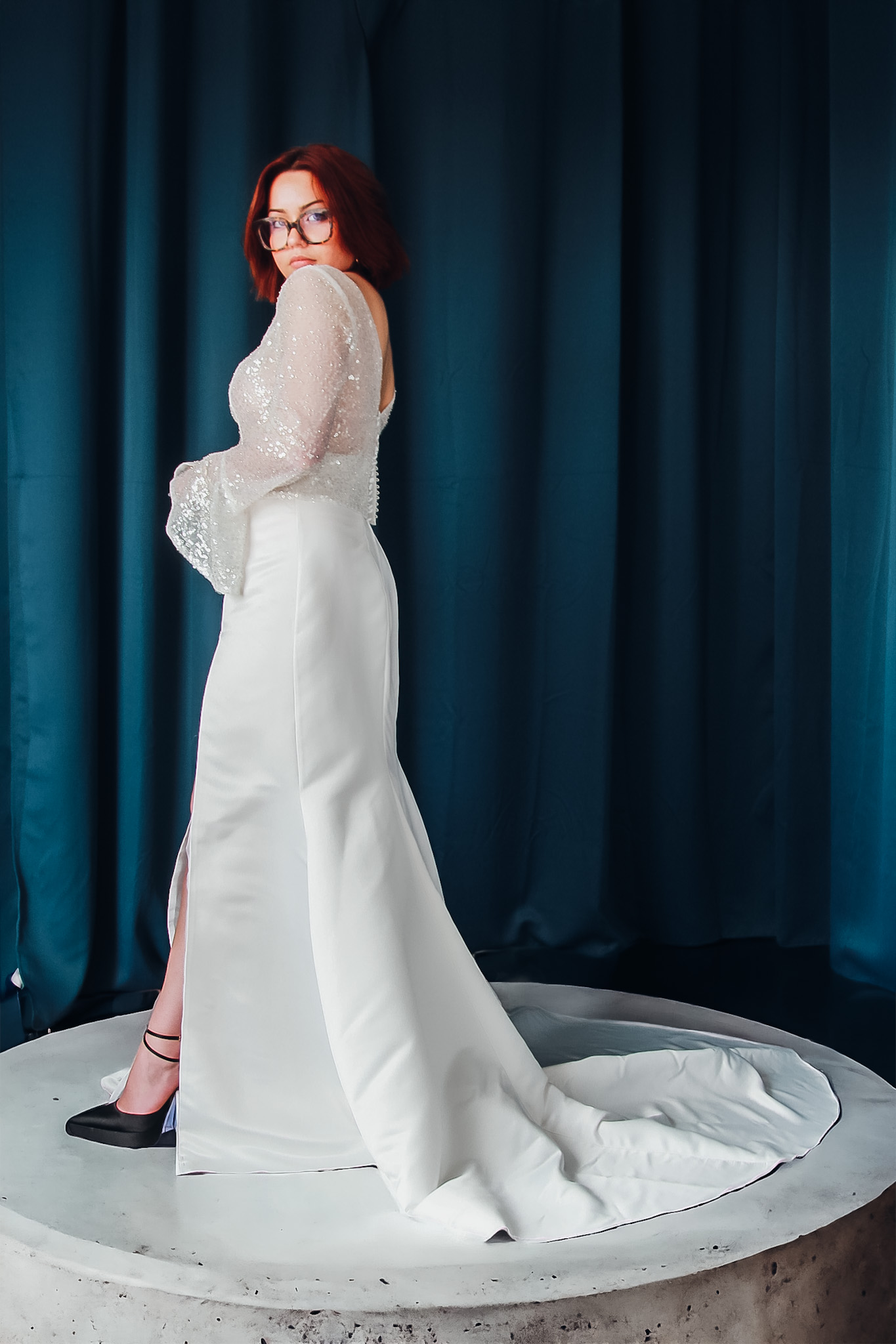 Jupe de mariage en satin duchesse ivoire Brooklyn