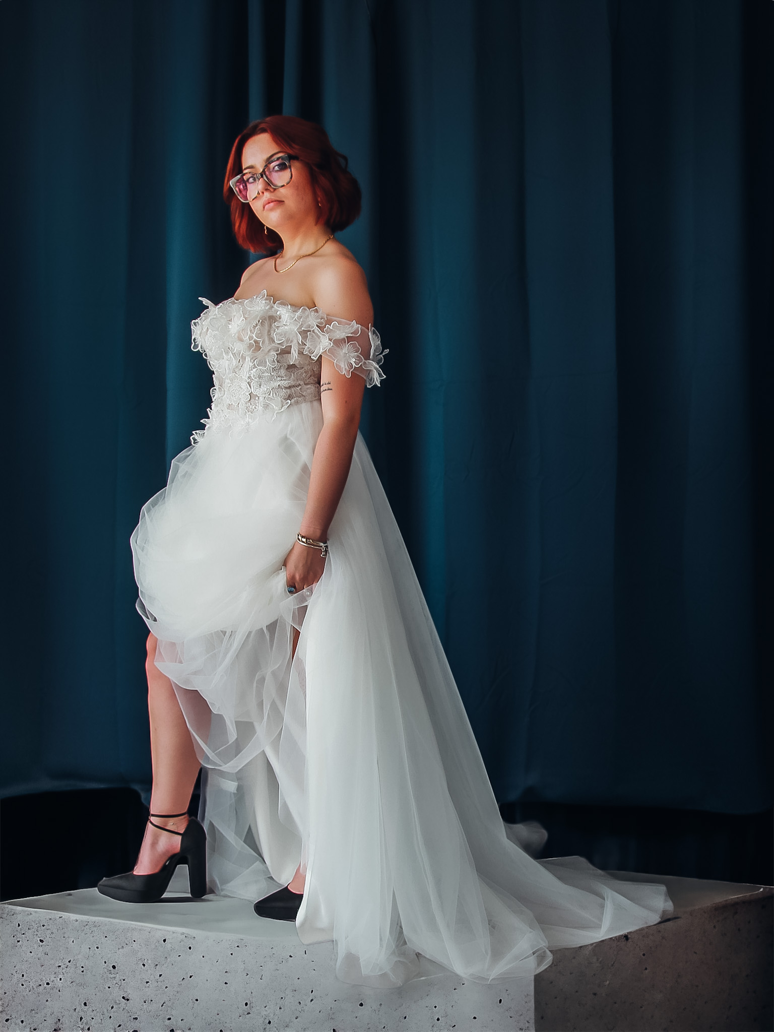 Robe de mariée en tulle et dentelle perlée Aria