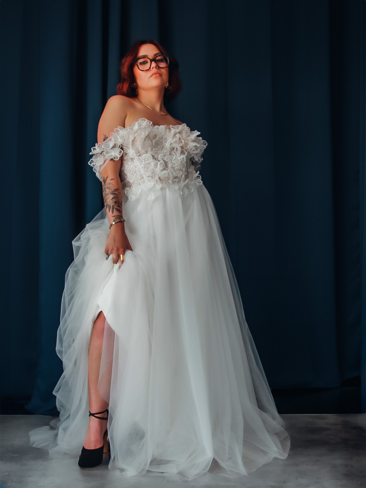Robe de mariée en tulle et dentelle perlée Aria