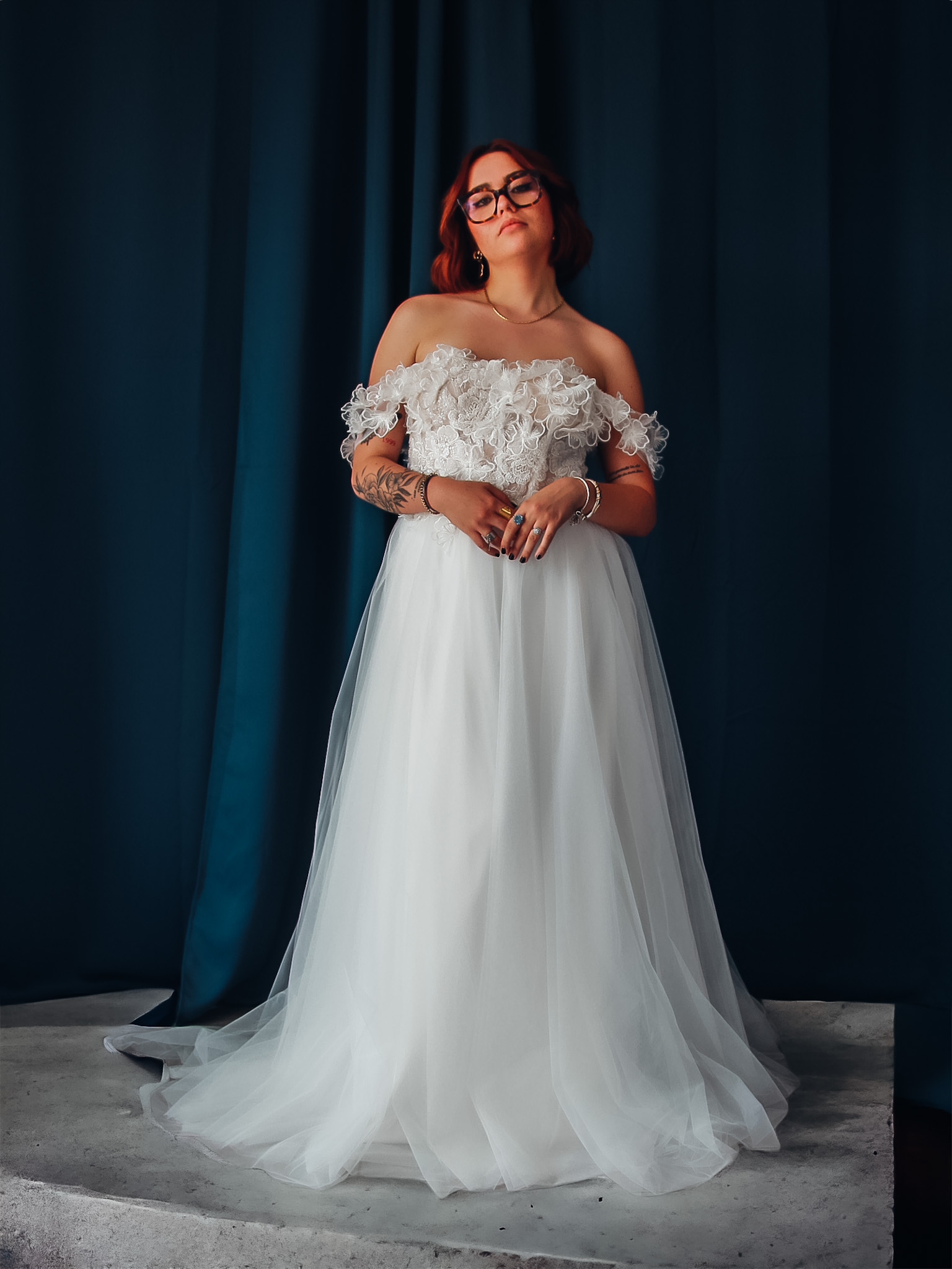 Robe de mariée en tulle et dentelle perlée Aria