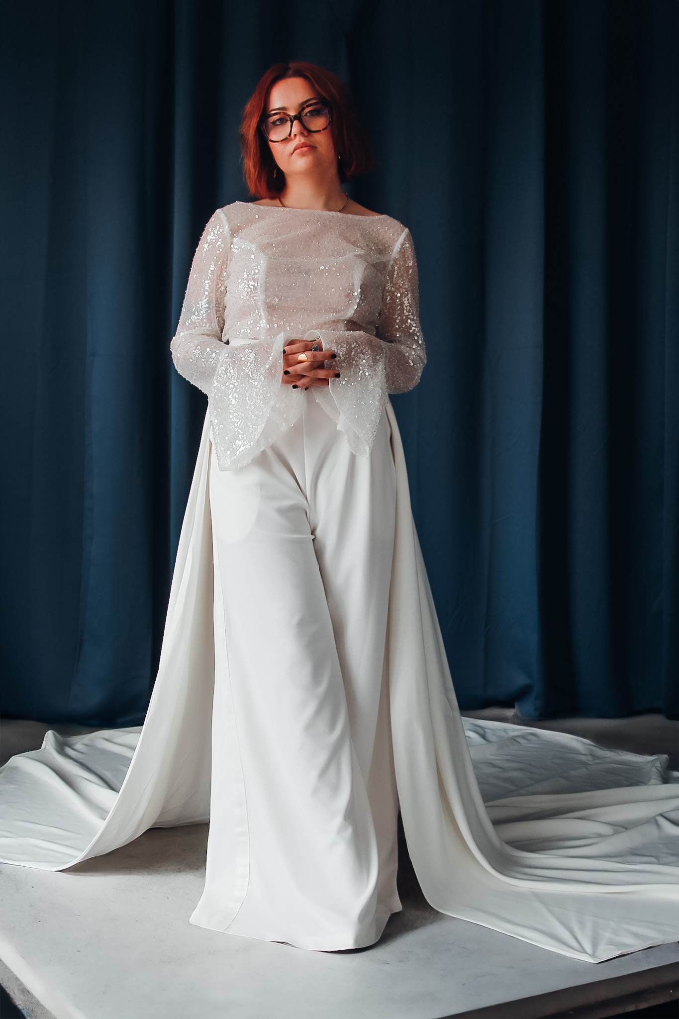 Sur-jupe de mariage en crêpe ivoire Addison