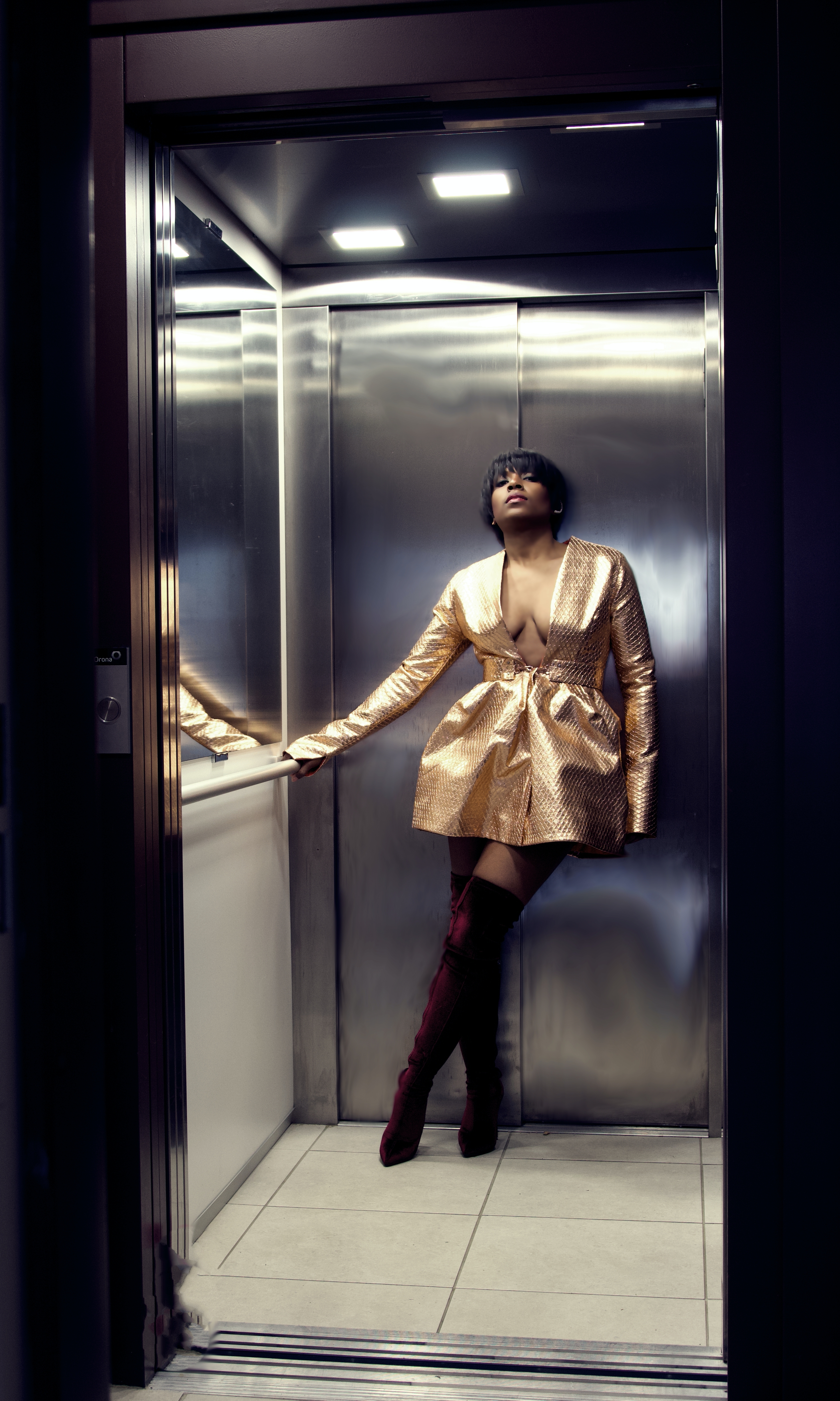 Robe en simili cuir rose NALA