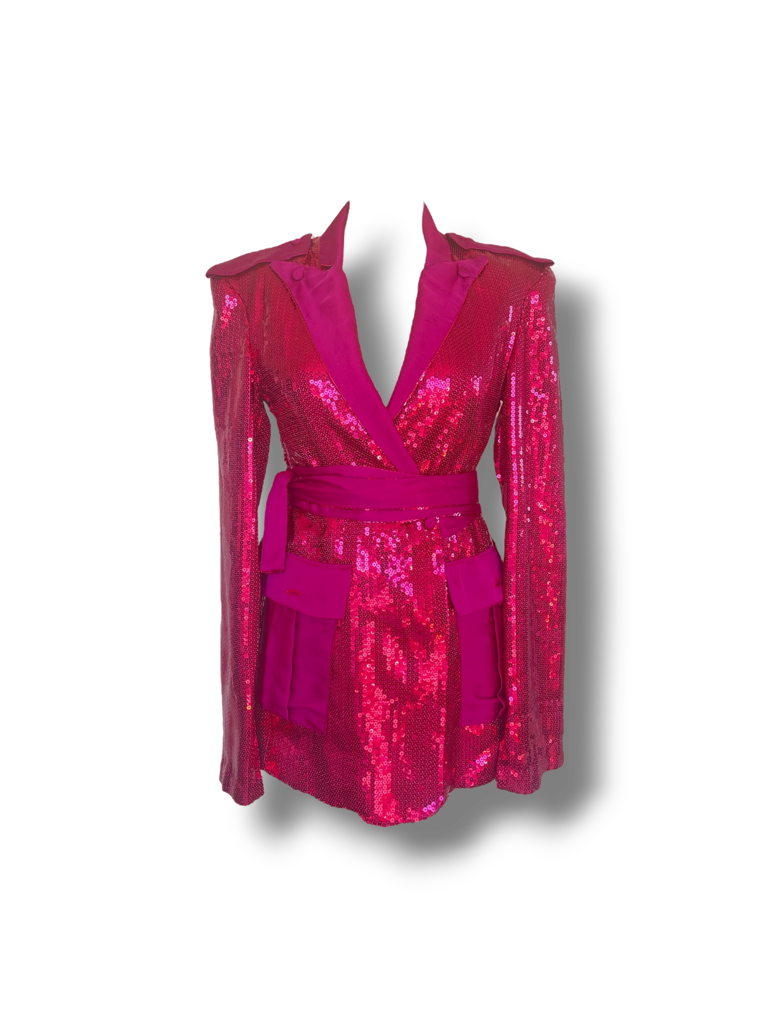 Tailleur de cérémonie en sequins fuchsia Elena