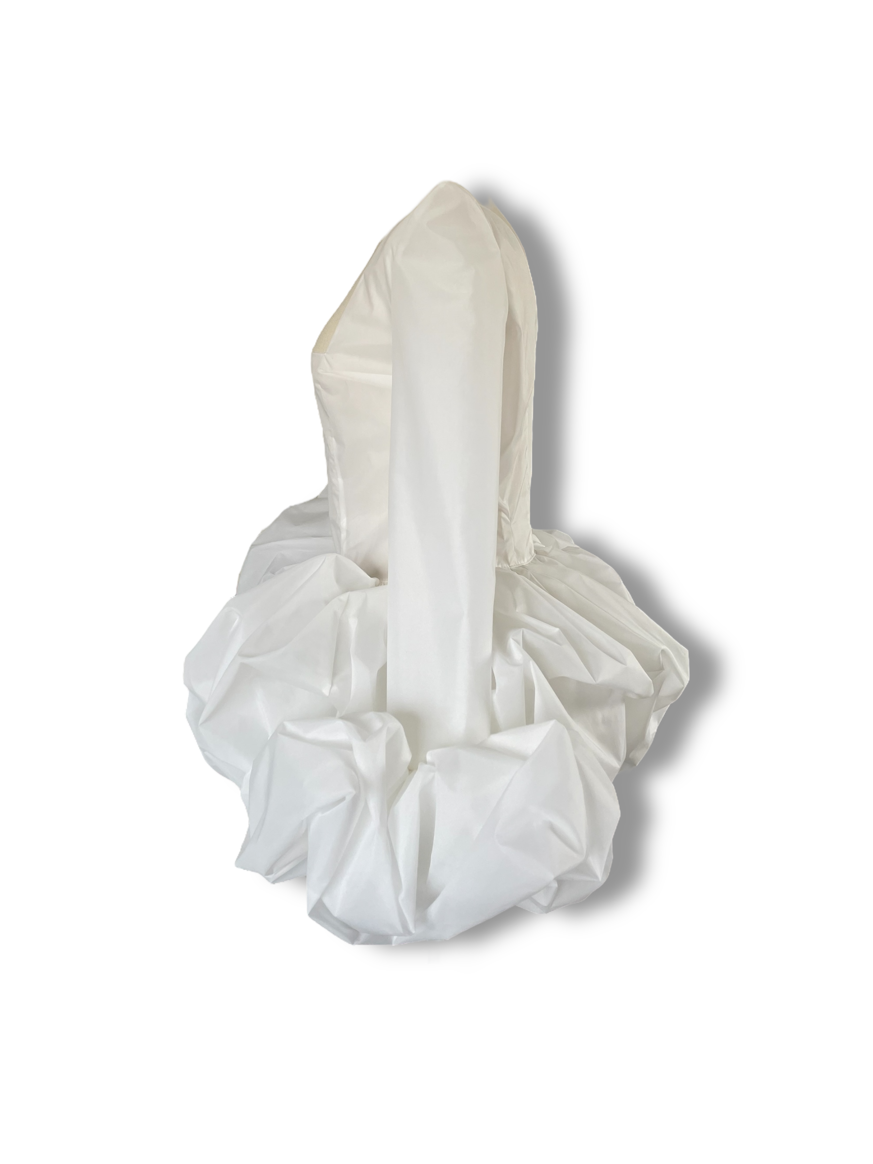 Top sculptural “Iris” en taffetas structuré – Blanc pur