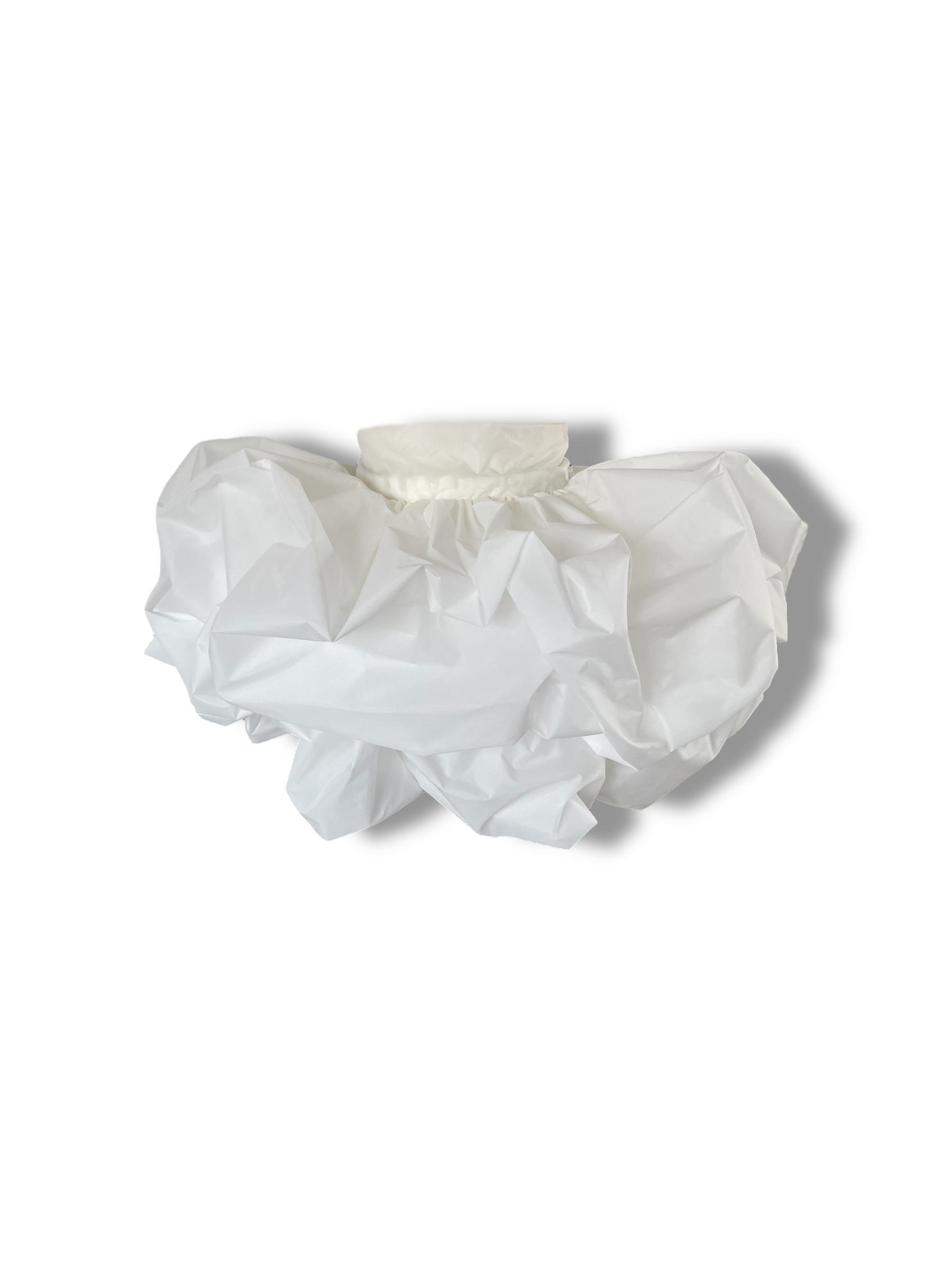 Jupe “Dahlia” à volants doubles en taffetas blanc – Taille haute structurée