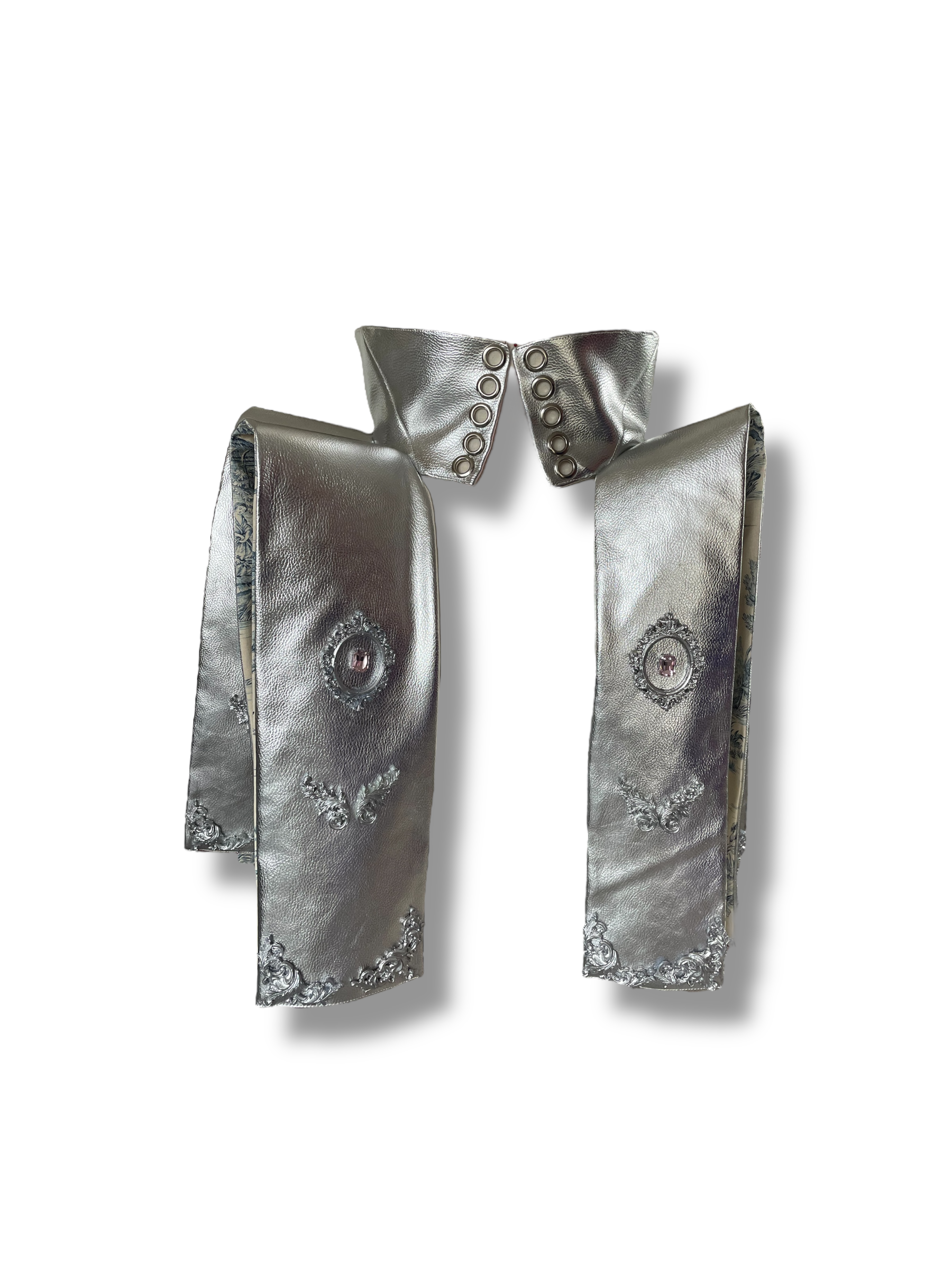 Ceinture corset “Versailles Galactique” – Argent & Toile de Jouy