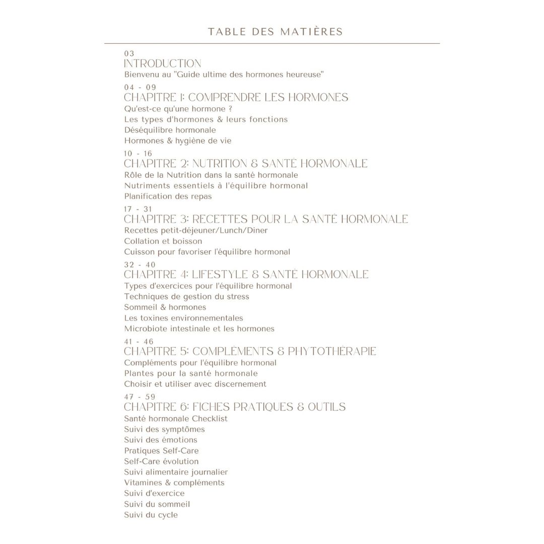 Des hormones heureuses