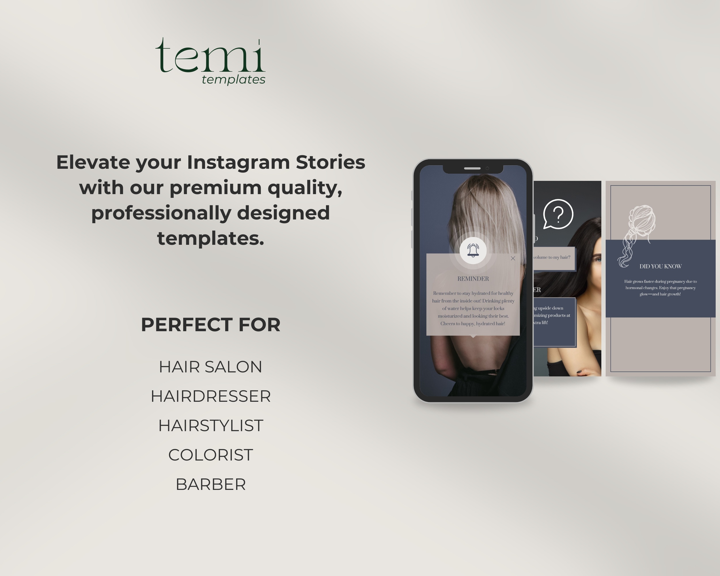 50 Ready-To-Post Hair Salon Instagram Story Templates