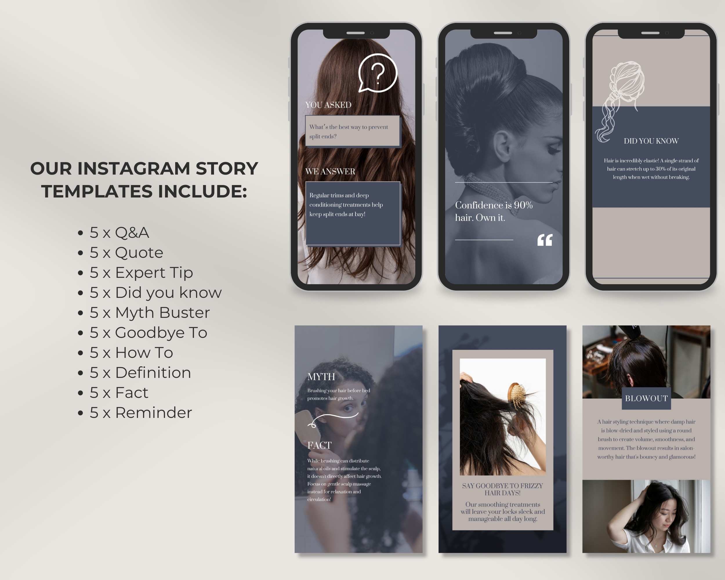 50 Ready-To-Post Hair Salon Instagram Story Templates