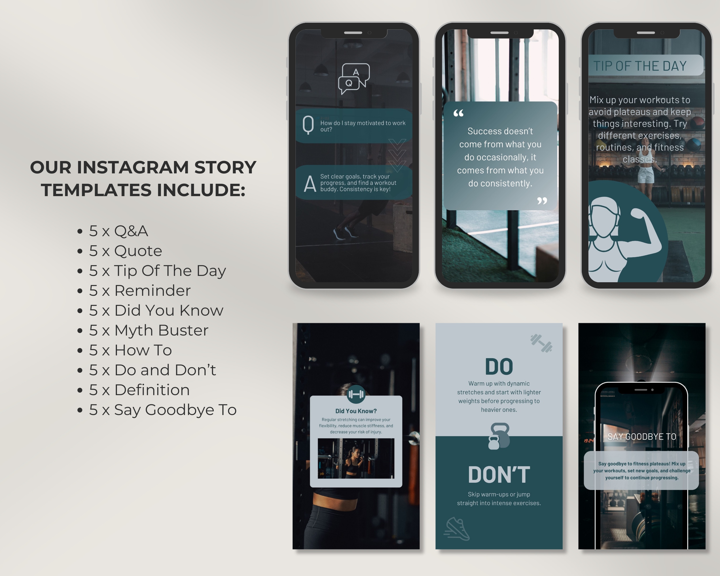 50 Ready-To-Post Personal Trainer Instagram Story Templates