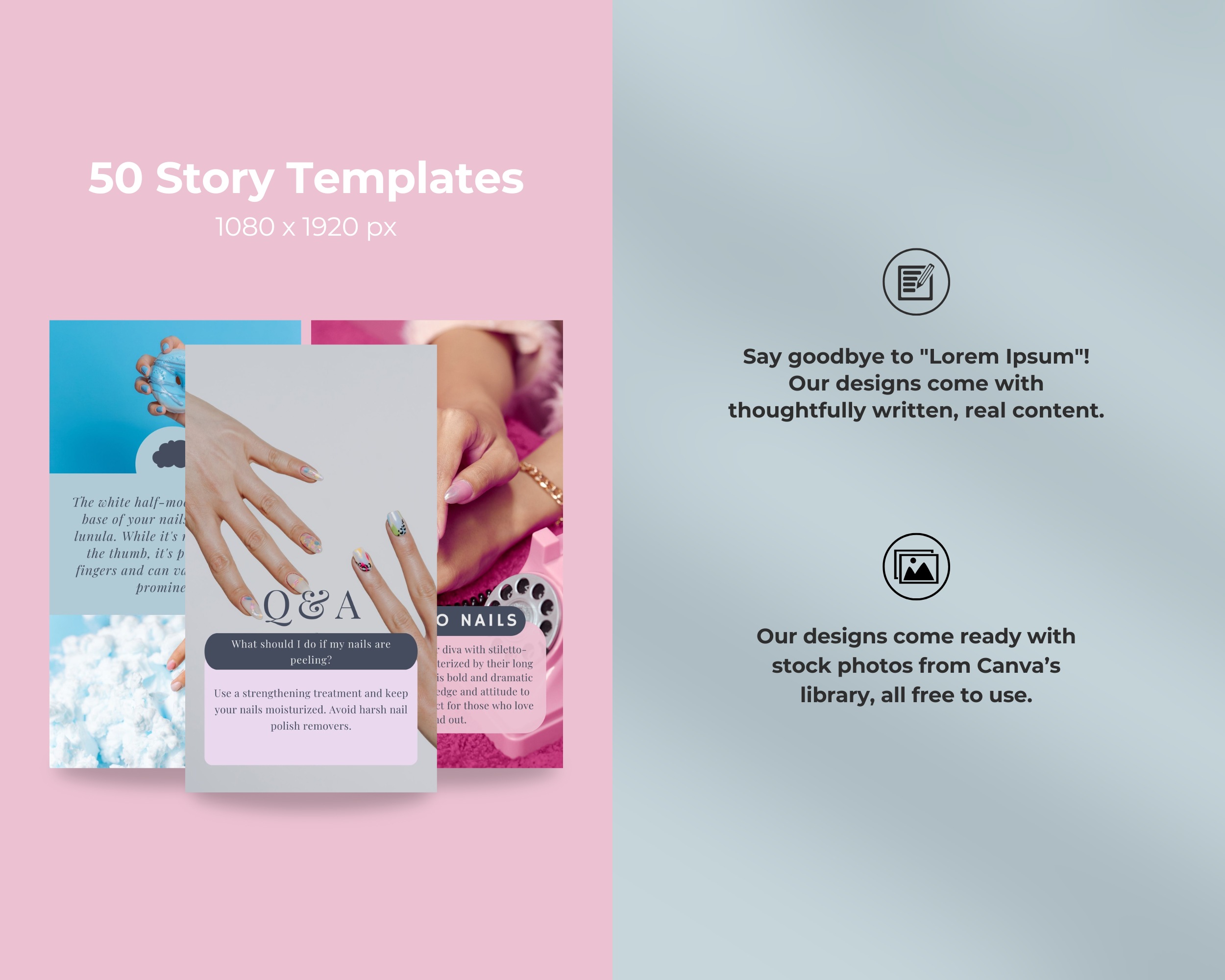 50 Ready-To-Post Nail Salon Instagram Story Templates