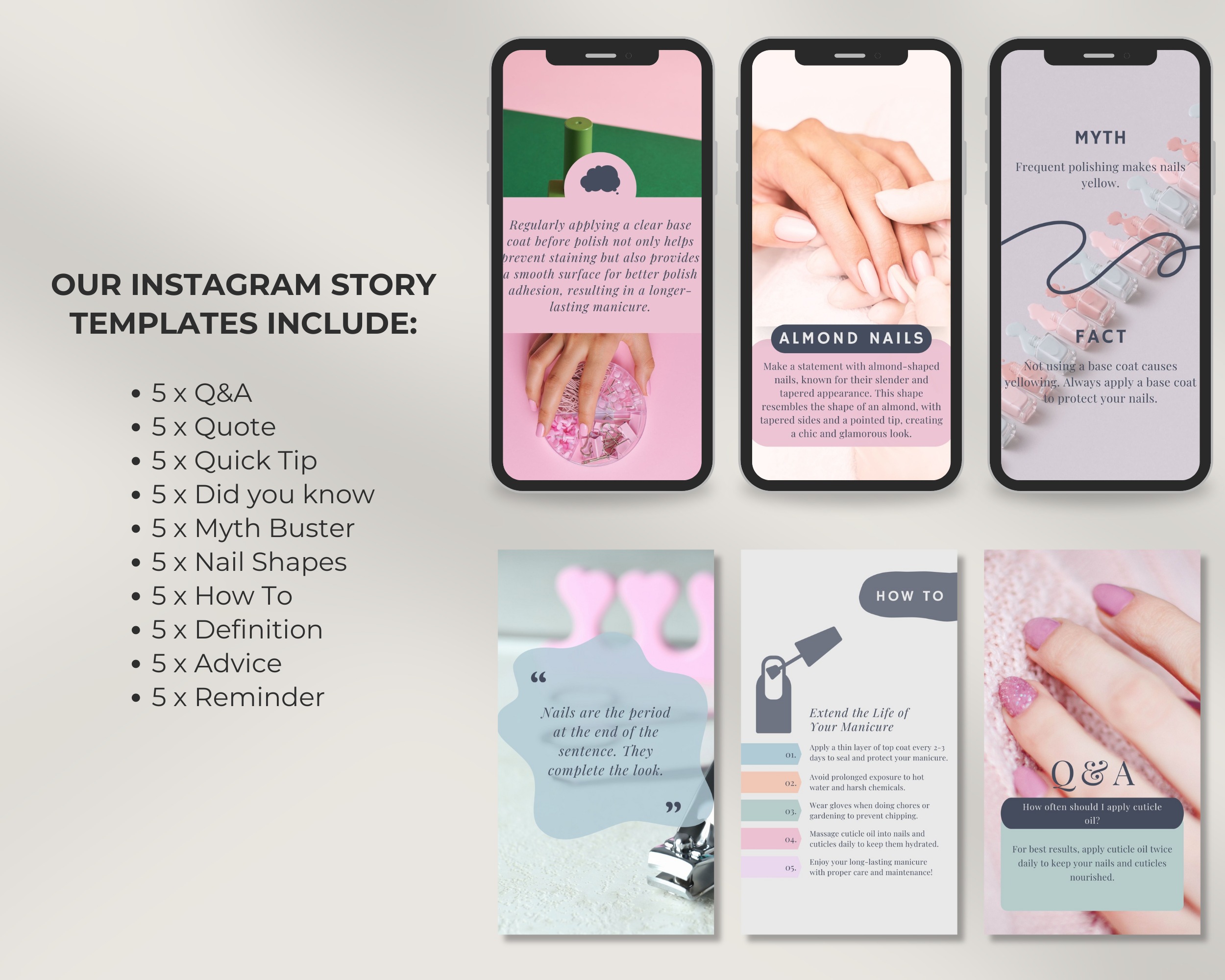 50 Ready-To-Post Nail Salon Instagram Story Templates