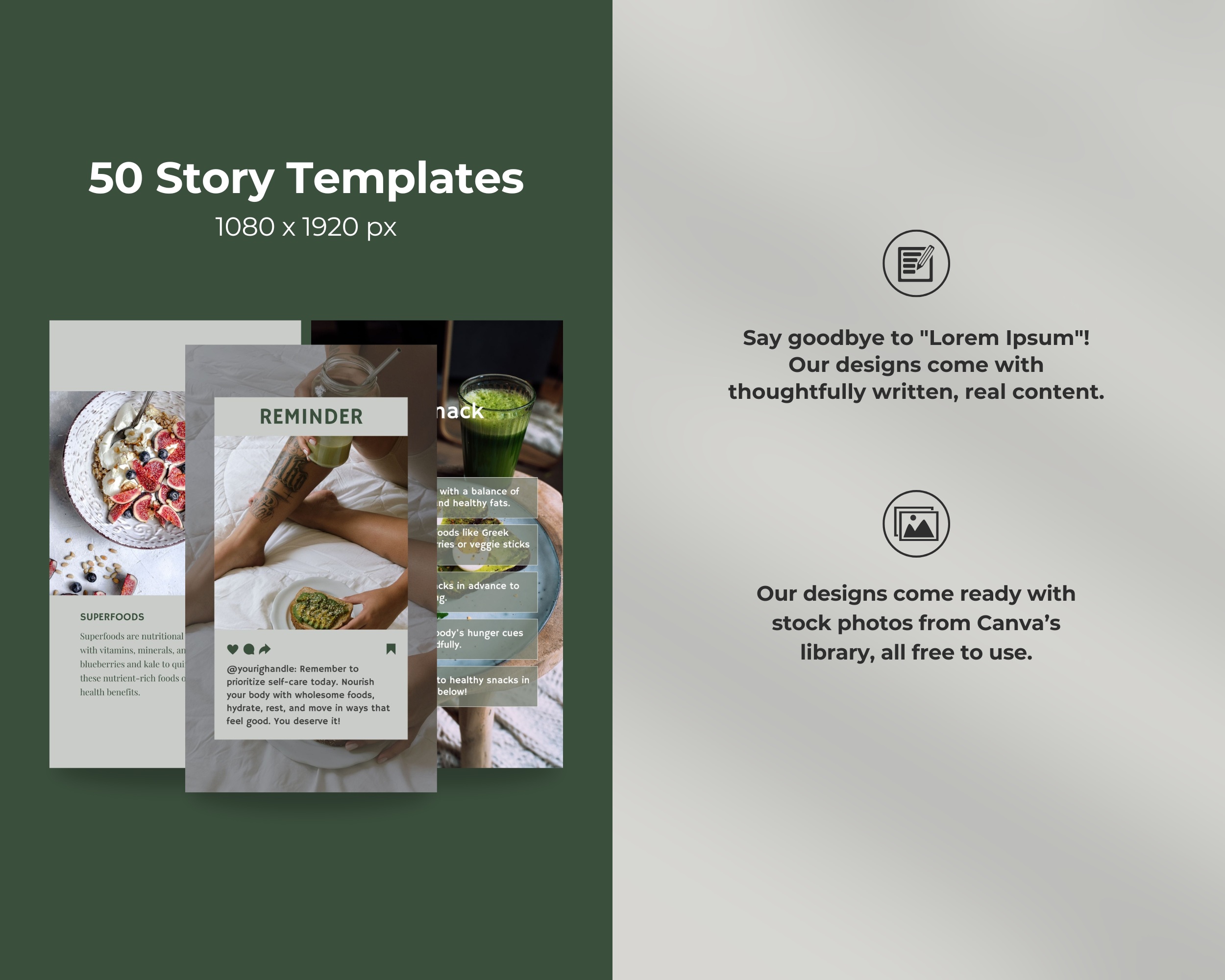 50 Ready-To-Post Nutritionist Instagram Story Templates