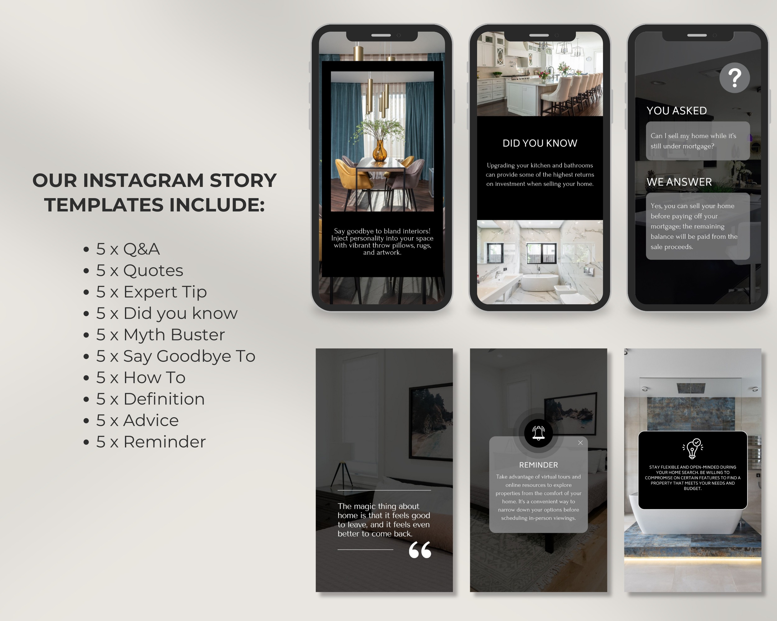 50 Ready-To-Post Realtor Instagram Story Templates