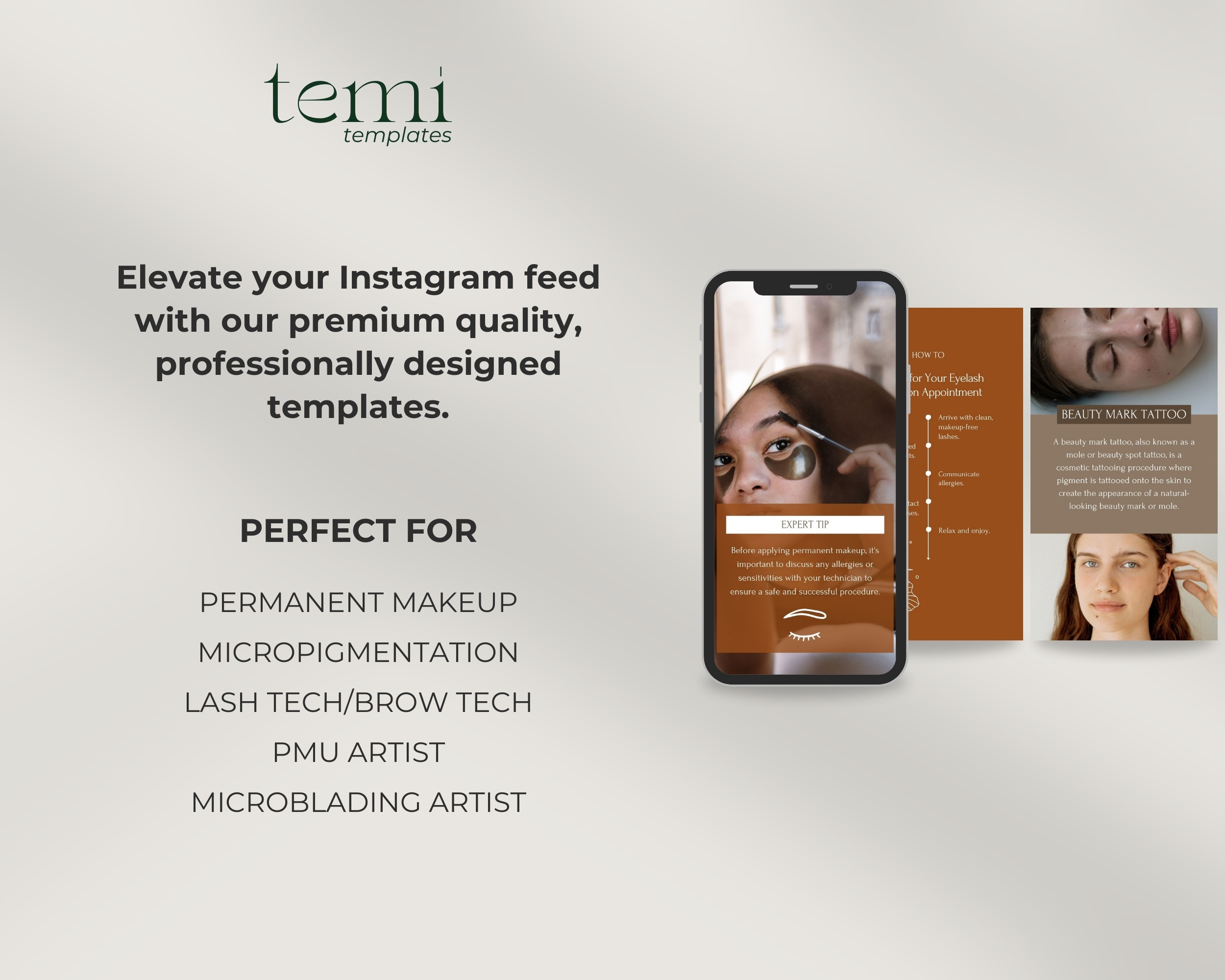 50 Ready-To-Post PMU Artist Instagram Story Templates